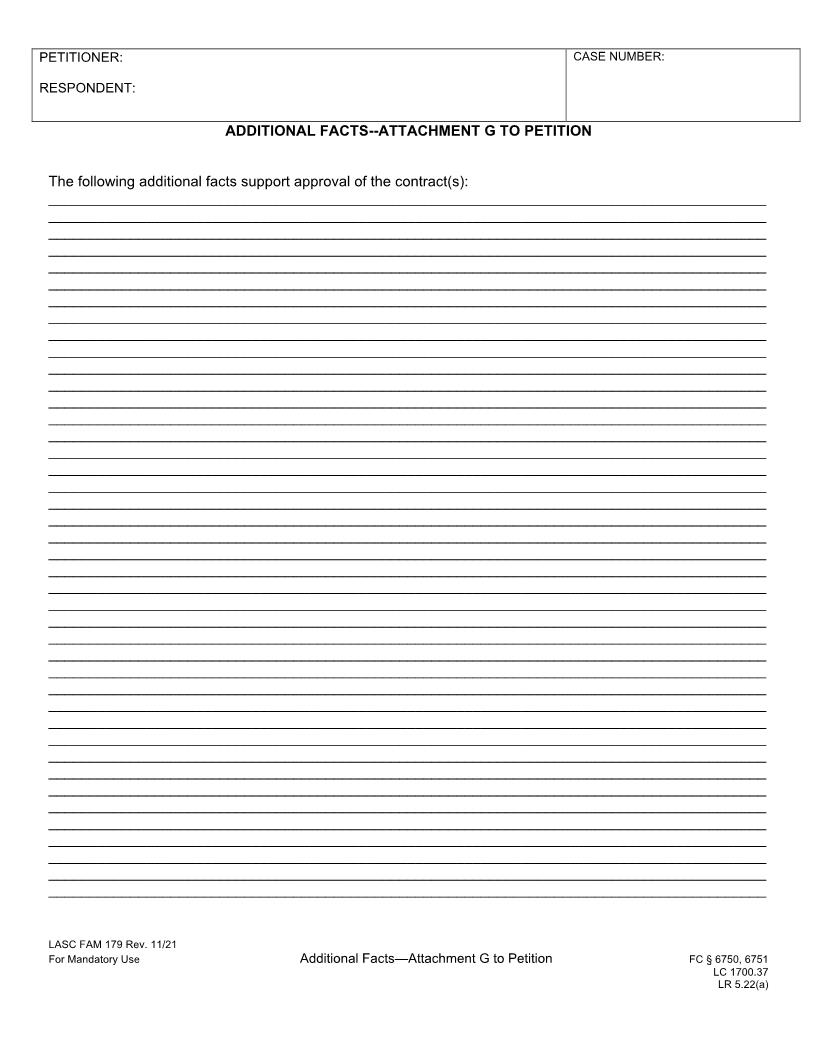 Additional Facts-Attacment G To Petition {FAM179} | Pdf Fpdf Docx | California