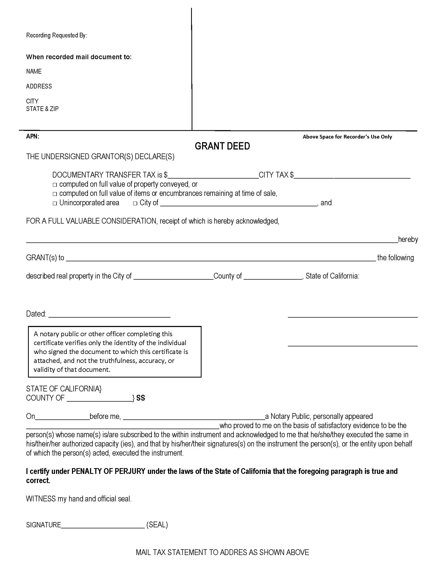 Grant Deed (Los Angeles) | Pdf Fpdf Doc Docx | California