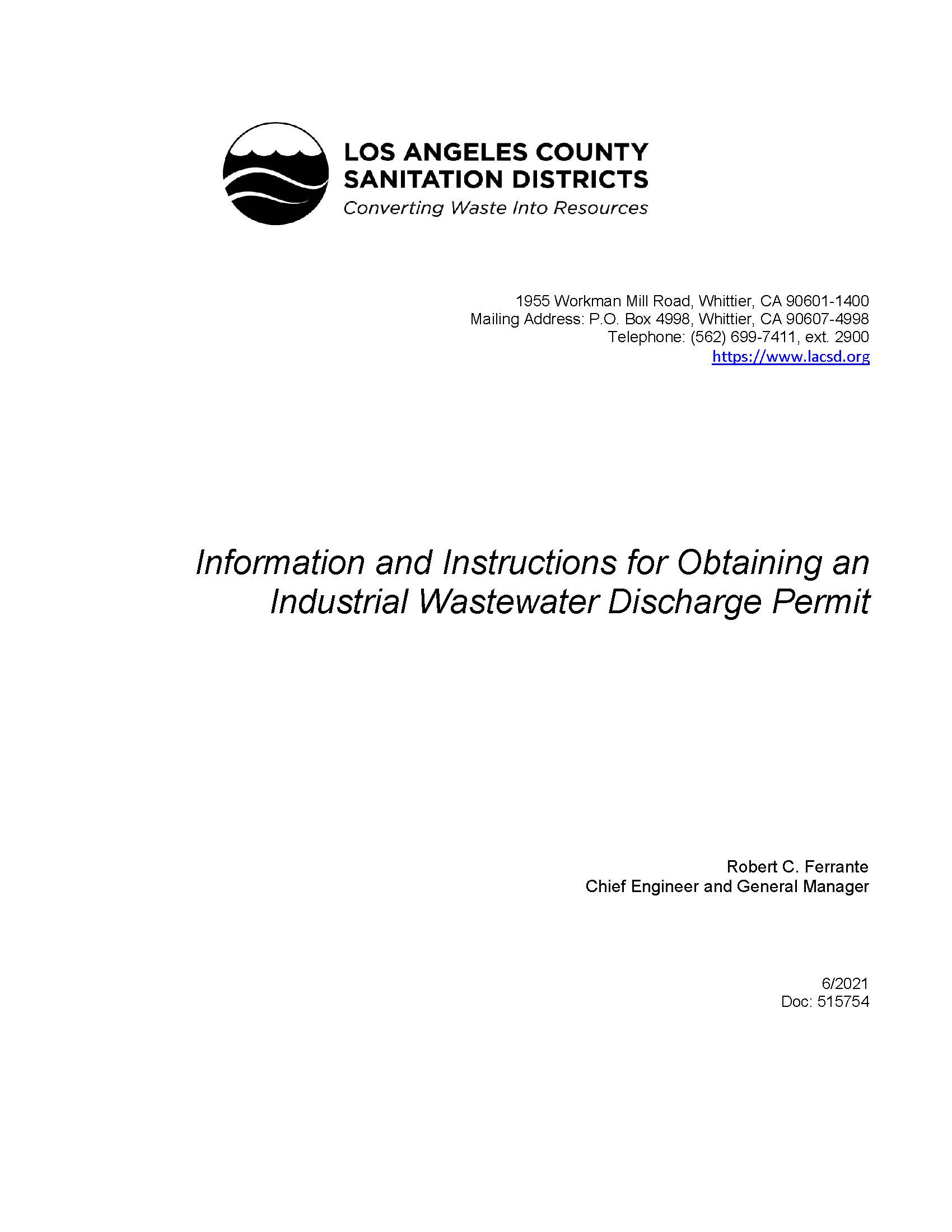 Information And Instructions For Obtaining An Industrial Wastewater Discharge Permit {515754} | Pdf Fpdf Doc Docx | California