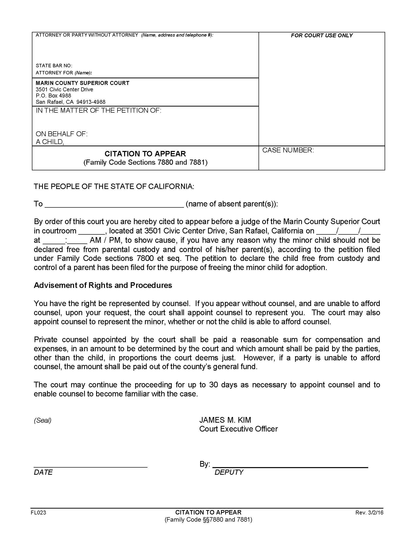 Citation To Appear {FL023} | Pdf Fpdf Doc Docx | California