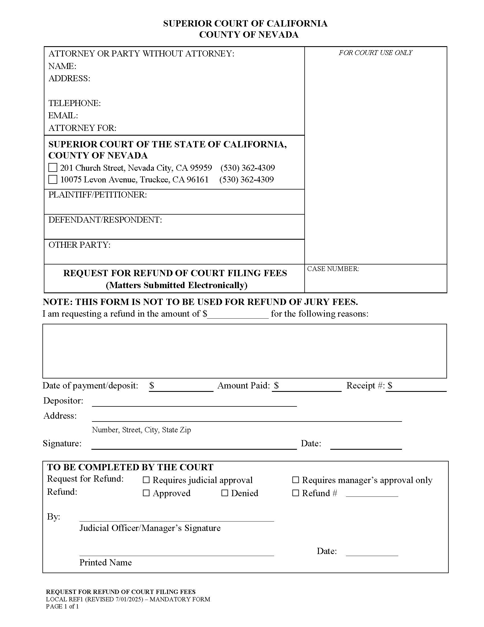 Refund Request Form {REF-1} | Pdf Fpdf Docx | California