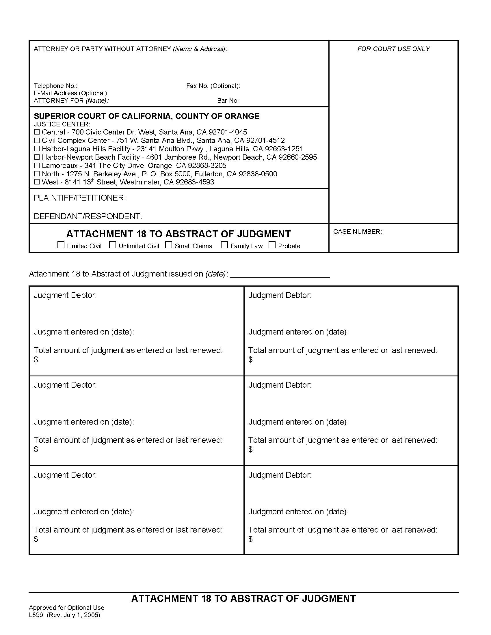Attachment 18 To Abstract Of Judgment {L899} | Pdf Fpdf Doc Docx | California