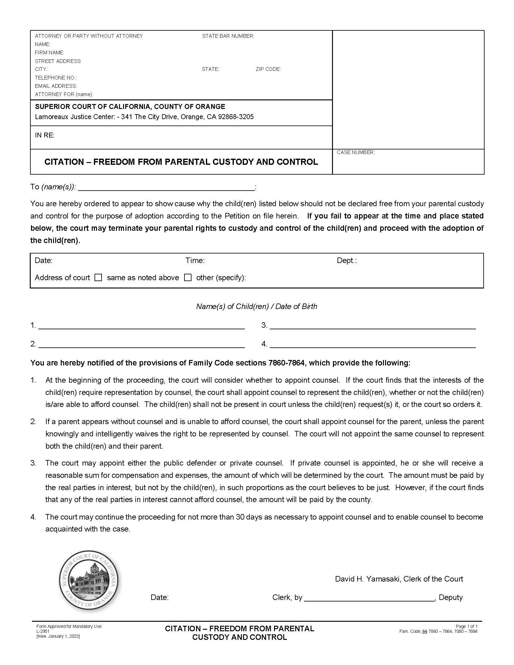 Citation-Freedom From Parental Custody And Control {L-2951} | Pdf Fpdf Docx | California