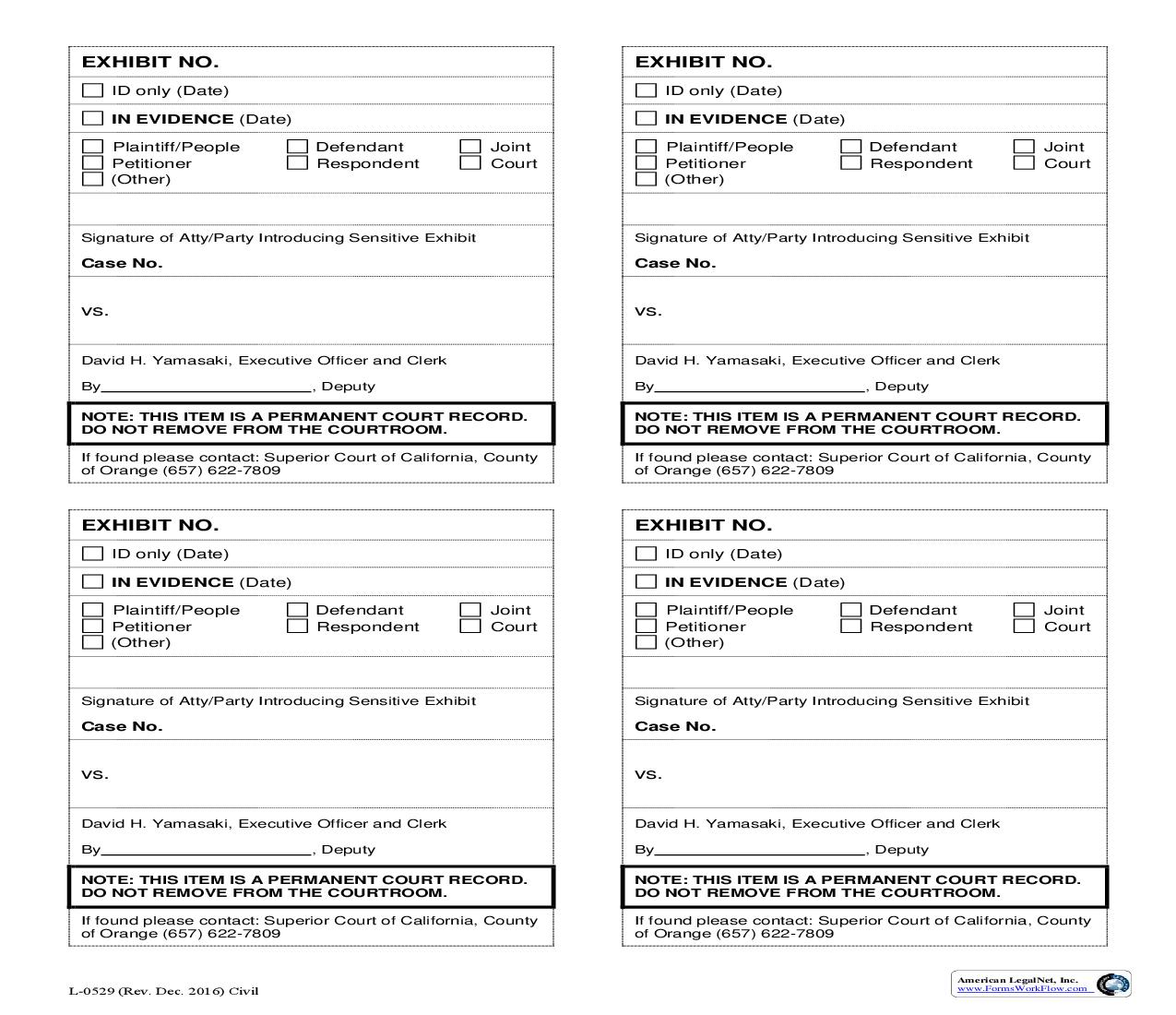 Exhibit Tags {L-529} | Pdf Fpdf Doc Docx | California