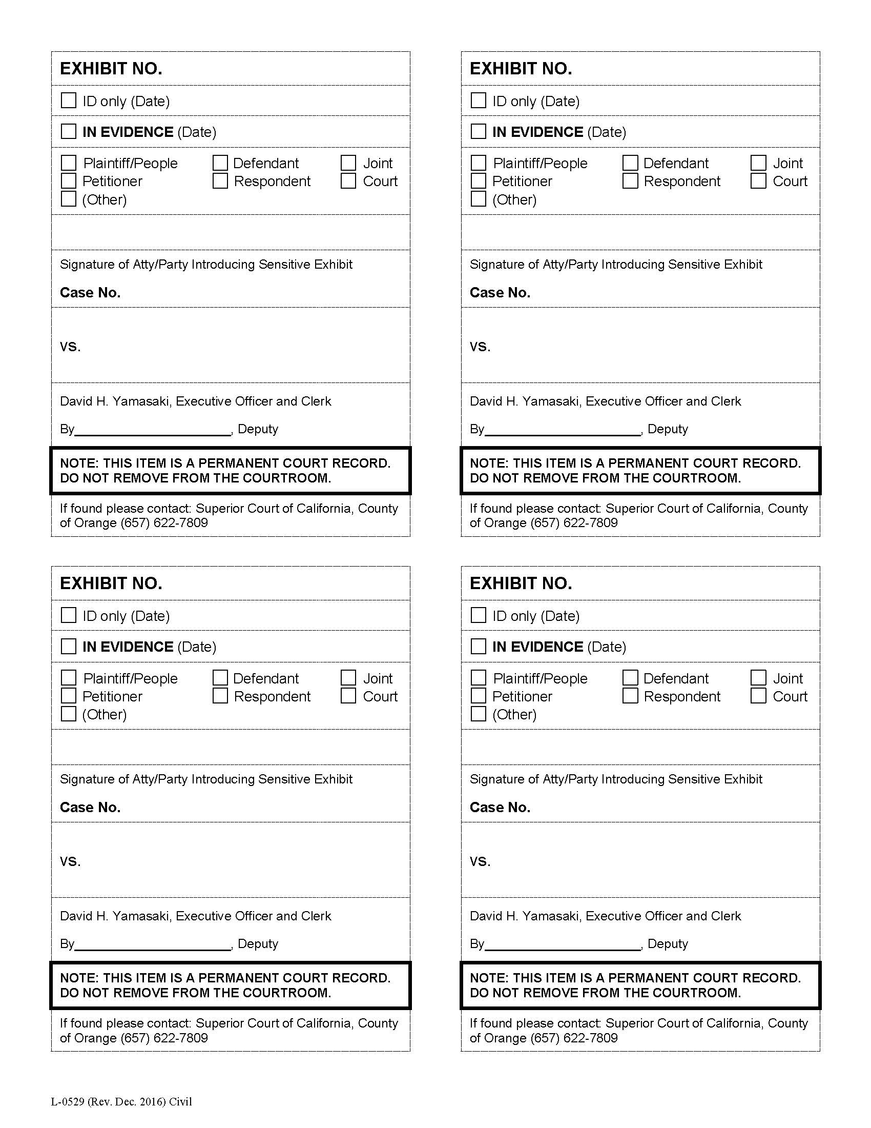 Exhibit Tags {L-529} | Pdf Fpdf Doc Docx | California