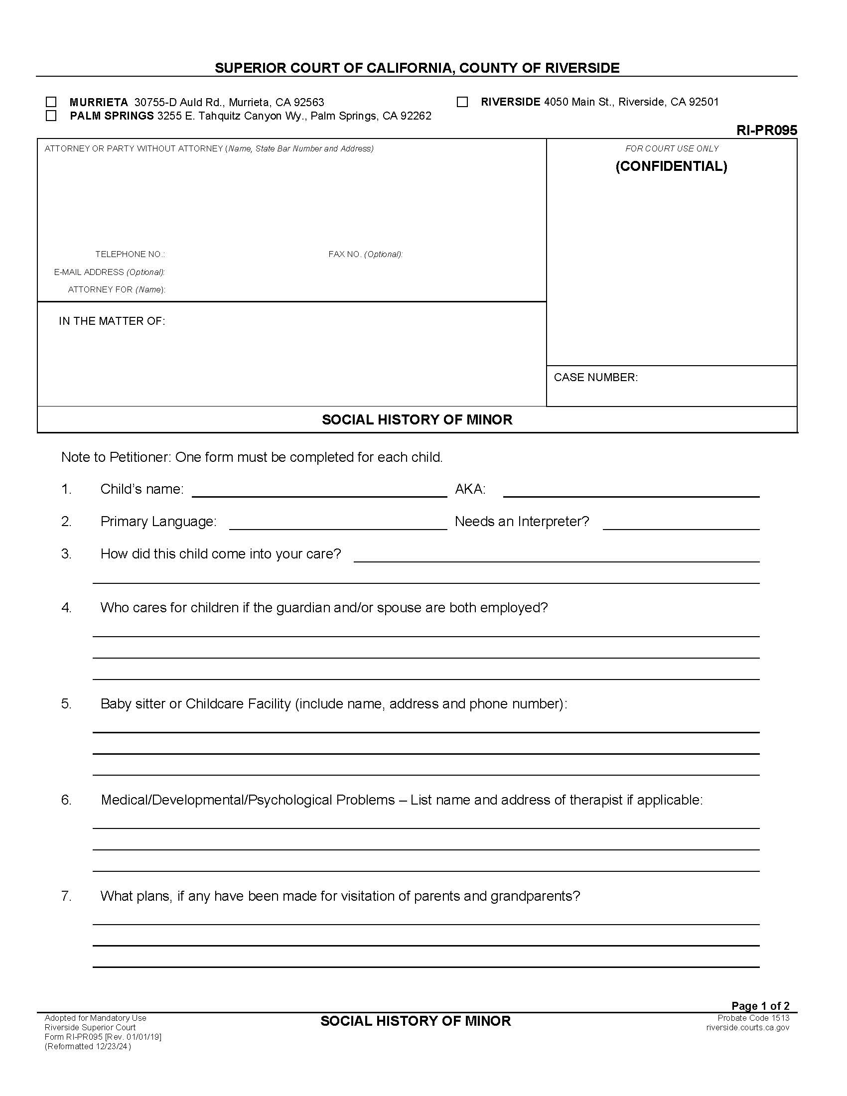 Social History Of Minor {RI-PR095} | Pdf Fpdf Docx | California