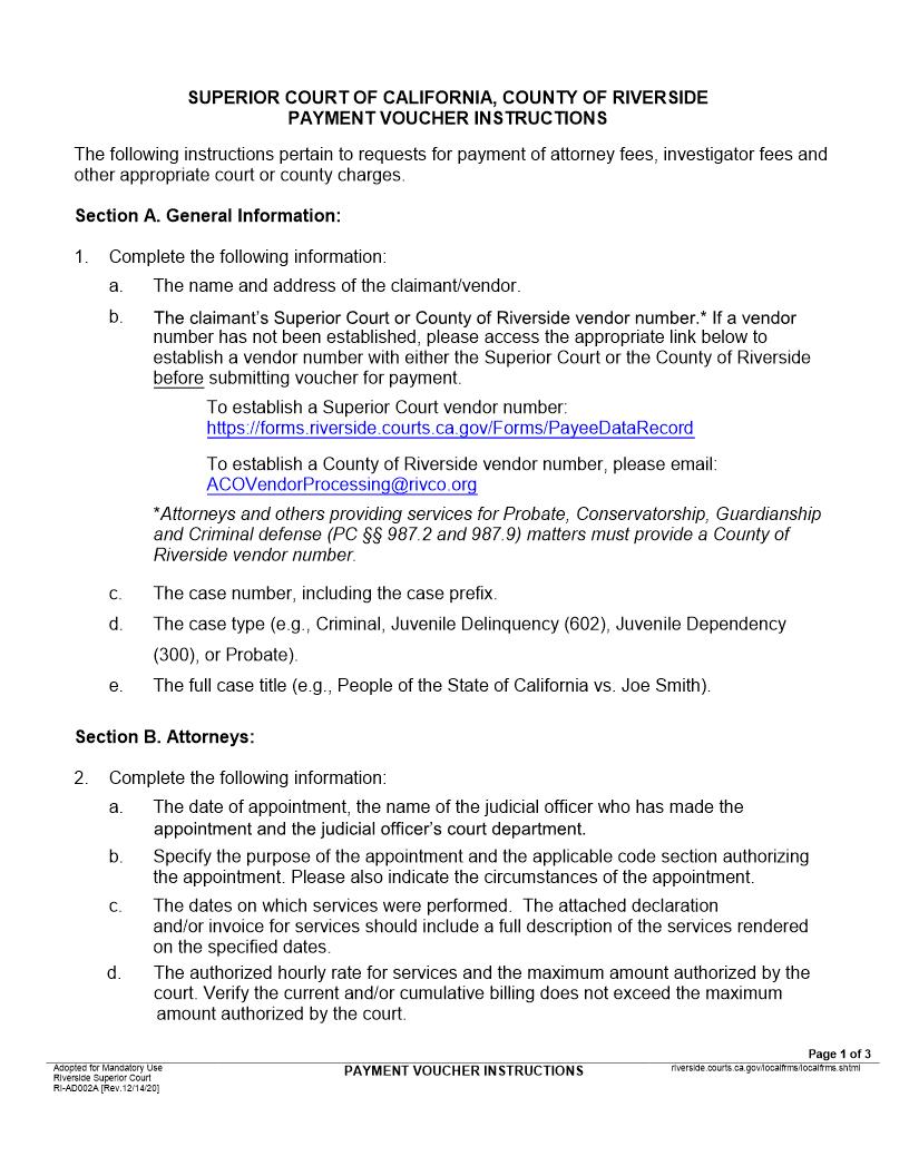 Payment Voucher {RI-AD002B} | Pdf Fpdf Doc Docx | California