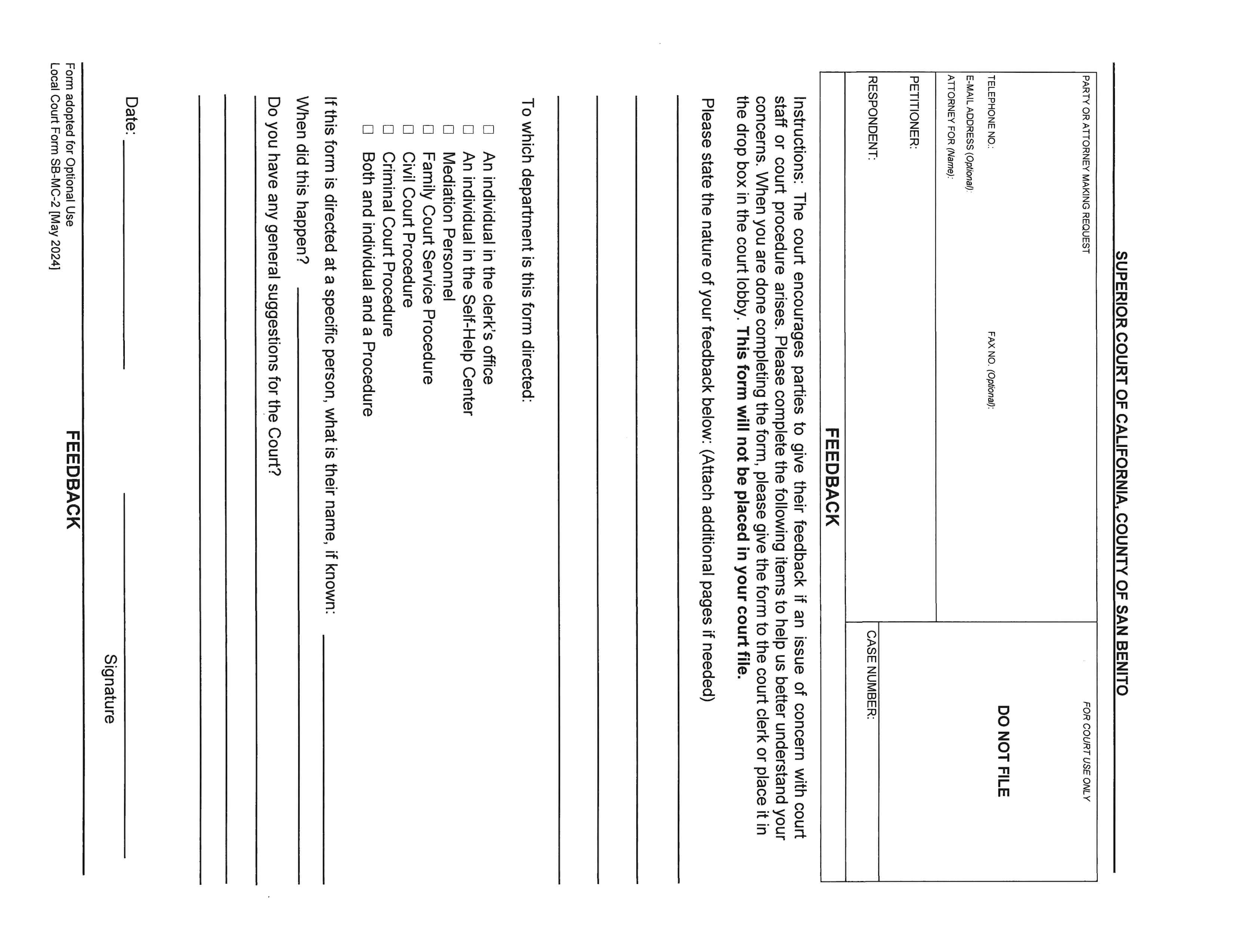 Feedback {SB-MC-2} | Pdf Fpdf Docx | California