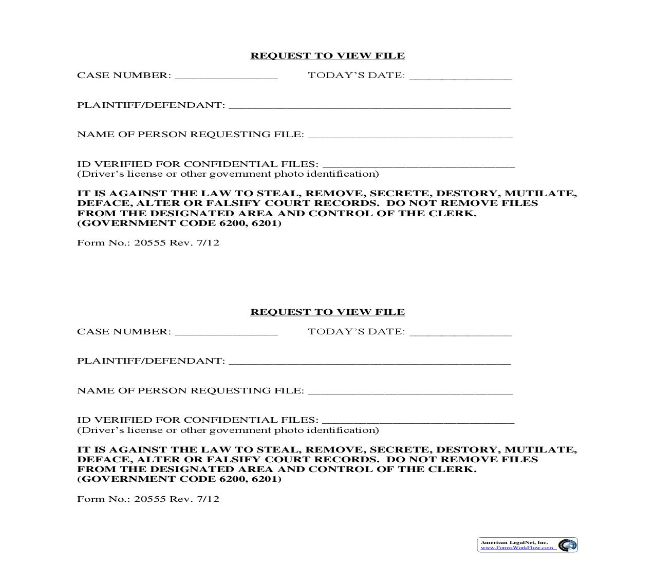 Request To View File {20555} | Pdf Fpdf Doc Docx | California