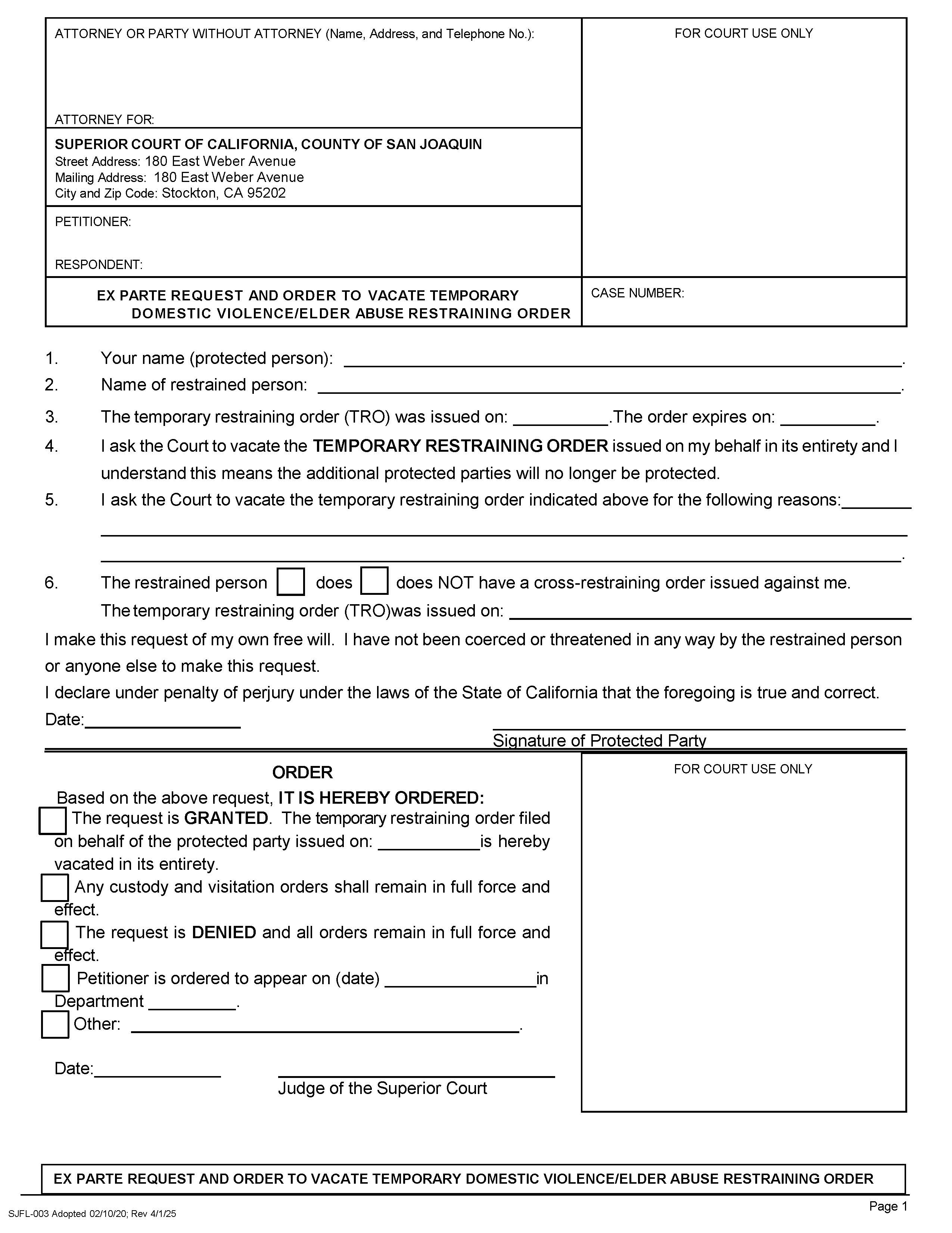Attachment Additional Protected Persons {SJ-FL-108 SJ-CV-001} | Pdf Fpdf Docx | California