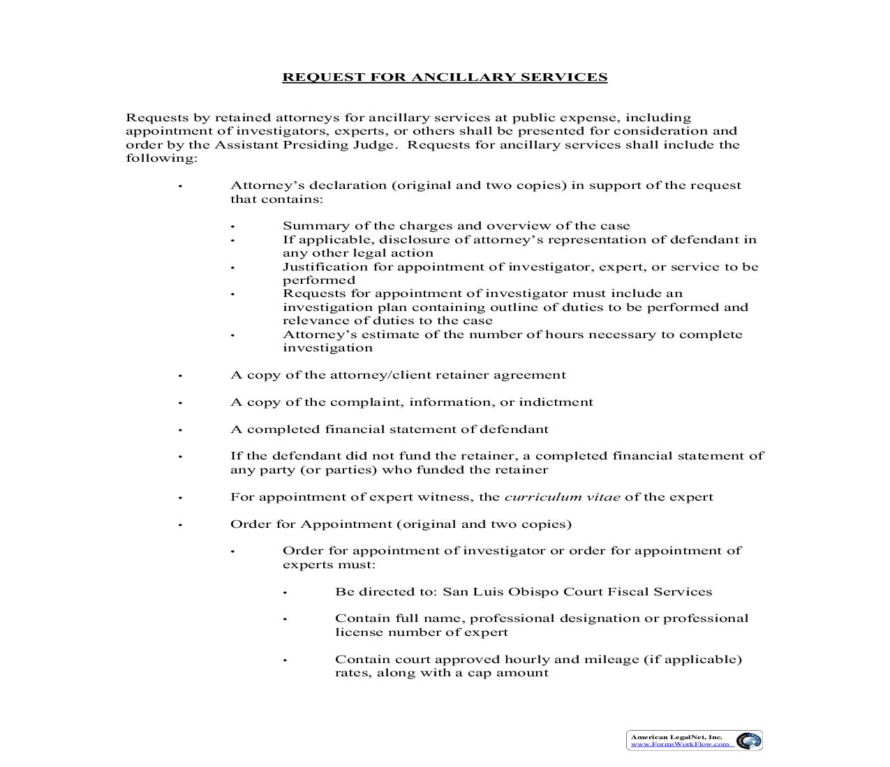 Financial Statement (Request For Ancillary Services) | Pdf Fpdf Doc Docx | California