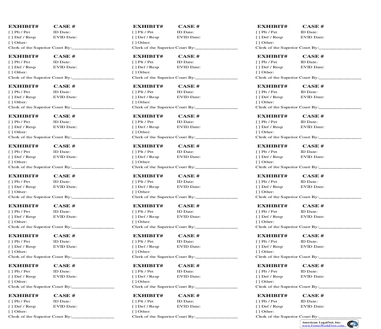 Exhibit Labels | Pdf Fpdf Doc Docx | California