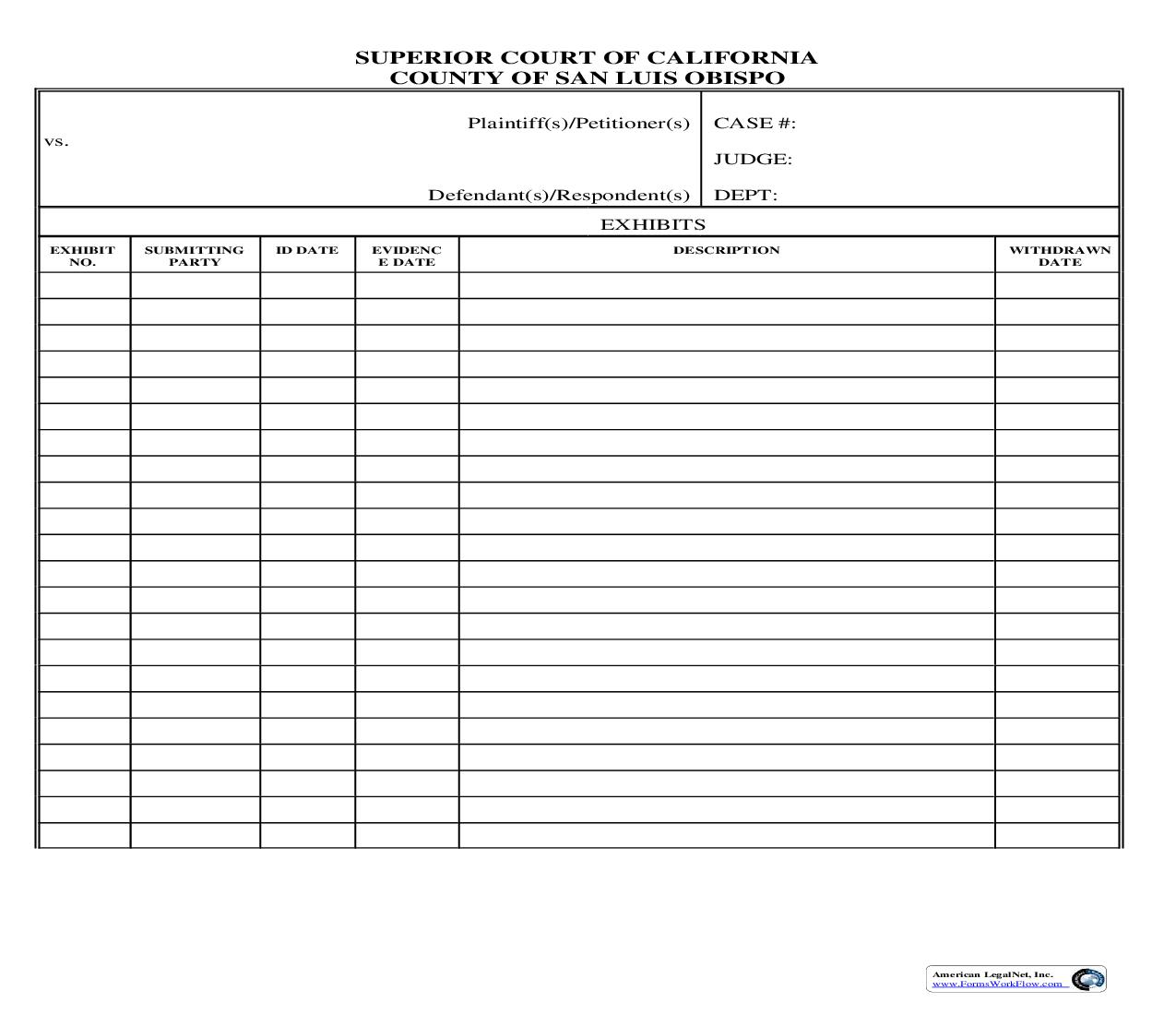 Exhibit List | Pdf Fpdf Doc Docx | California