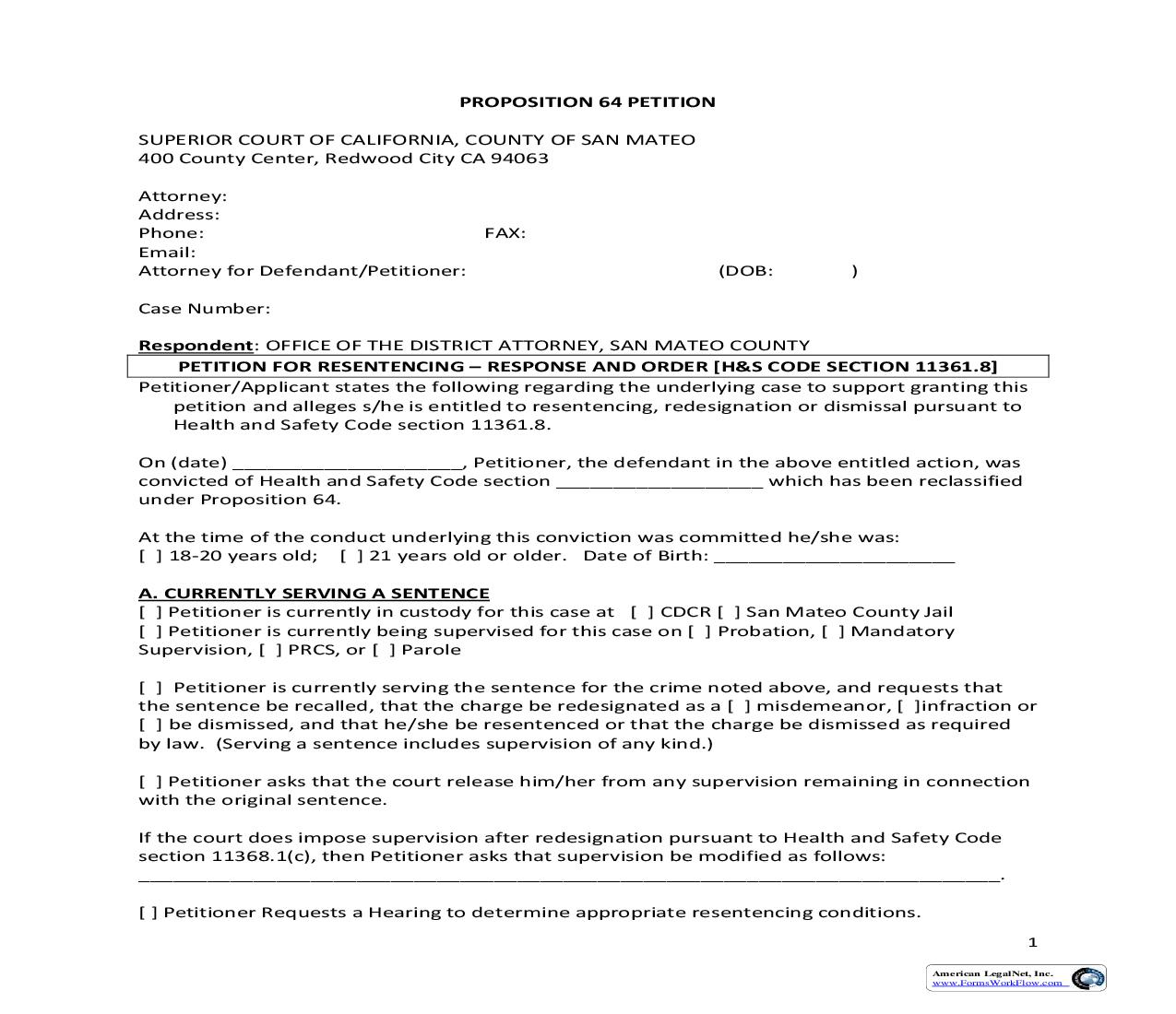 Prop 64 Petition {Prop 64 Petition} | Pdf Fpdf Doc Docx | California