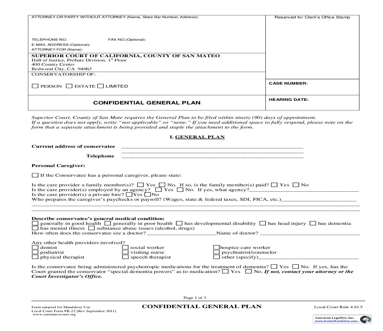 Level Of Care Determination Confidential General Plan {PR-22} | Pdf Fpdf Doc Docx | California