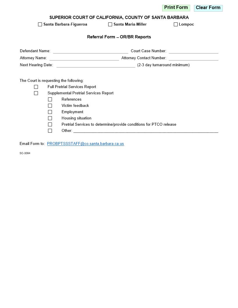 Referral Form–OR-BR Reports {SC-3094} | Pdf Fpdf Docx | California