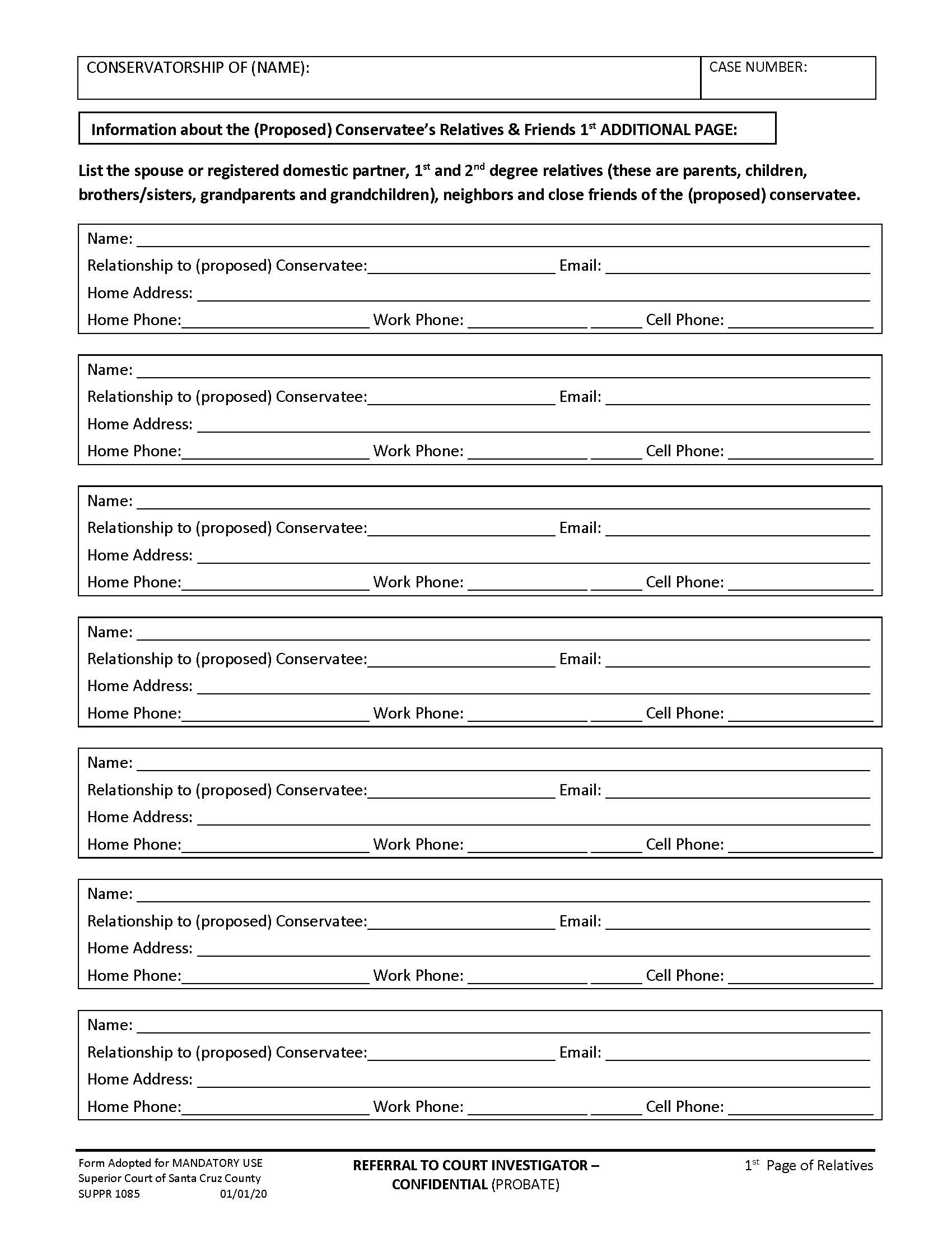 Attachment-Additional Relatives Information {SUPPR-1085} | Pdf Fpdf Docx | California