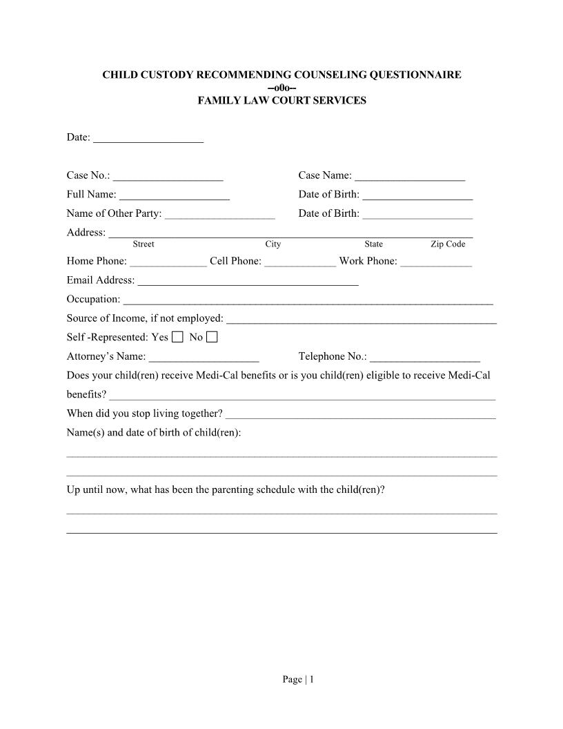 CCRC Questionnaire | Pdf Fpdf Docx | California