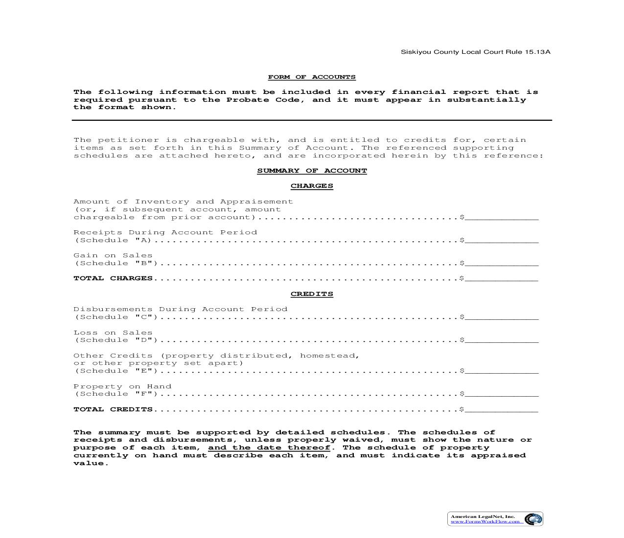 Probate Summary Of Accounts {SC-PB-1} | Pdf Fpdf Doc Docx | California