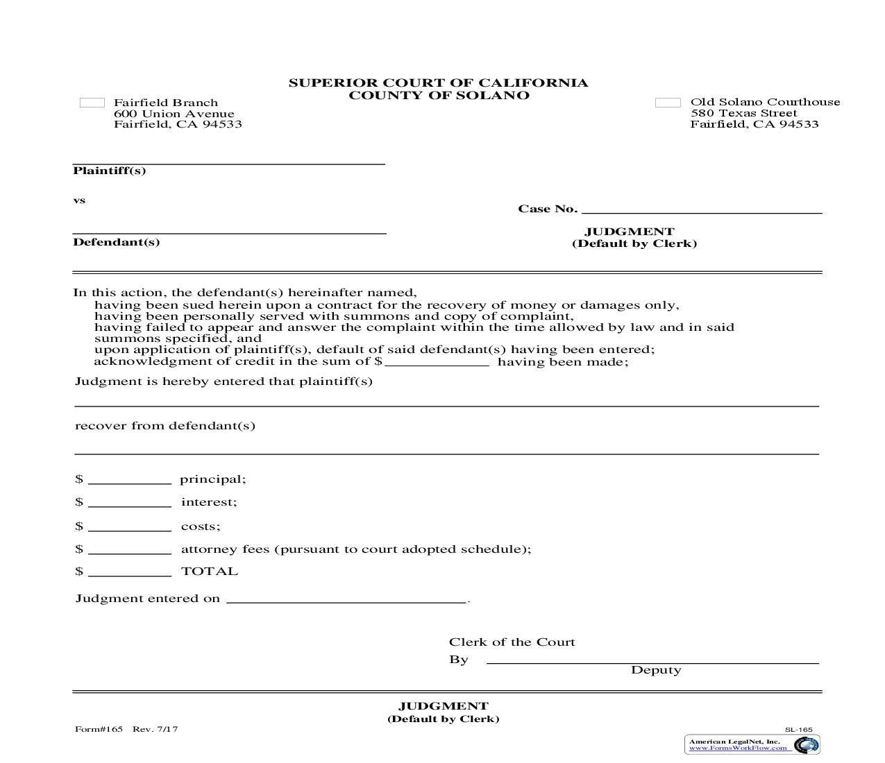 Judgment Default By Clerk {165} | Pdf Fpdf Doc Docx | California
