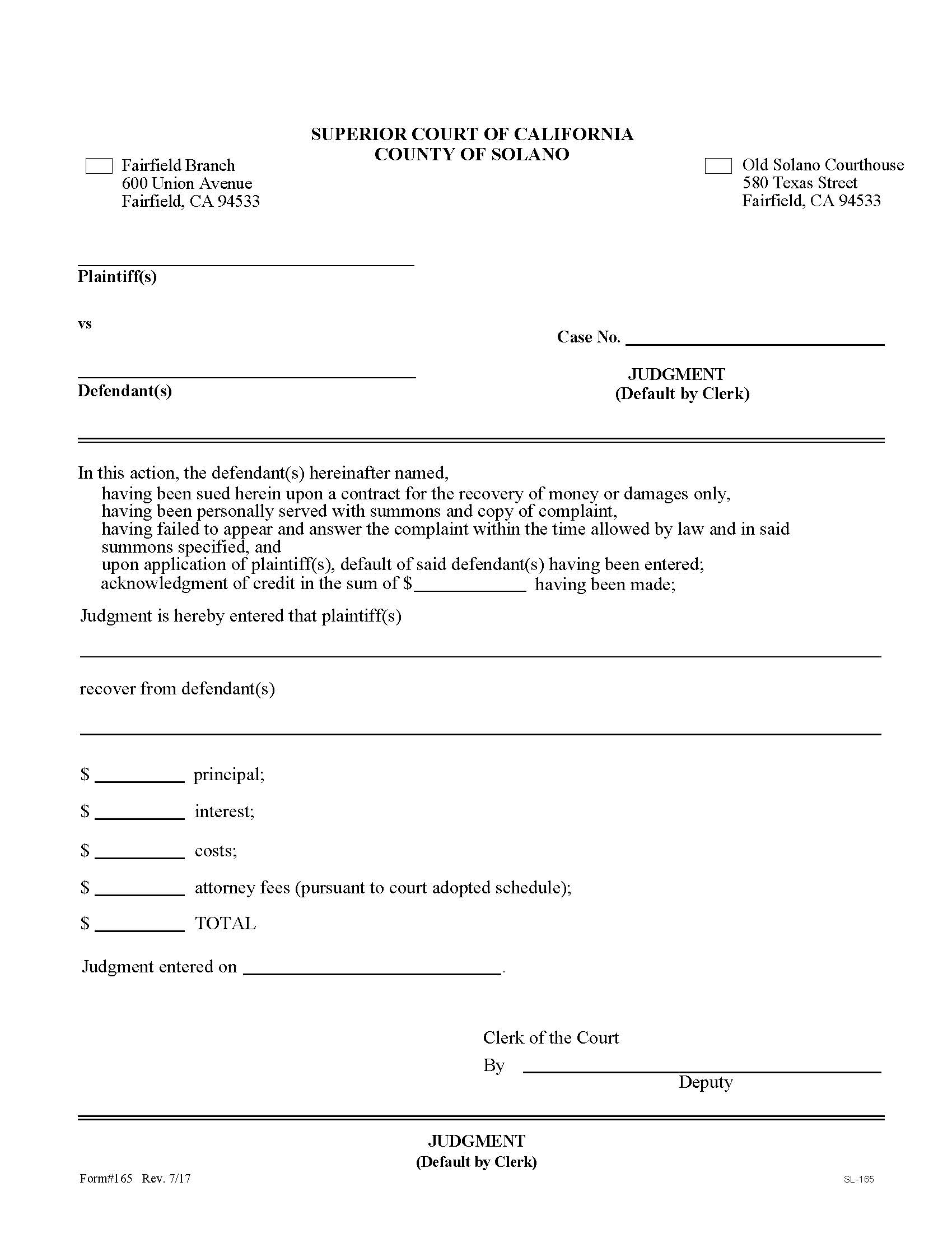 Judgment Default By Clerk {165} | Pdf Fpdf Doc Docx | California