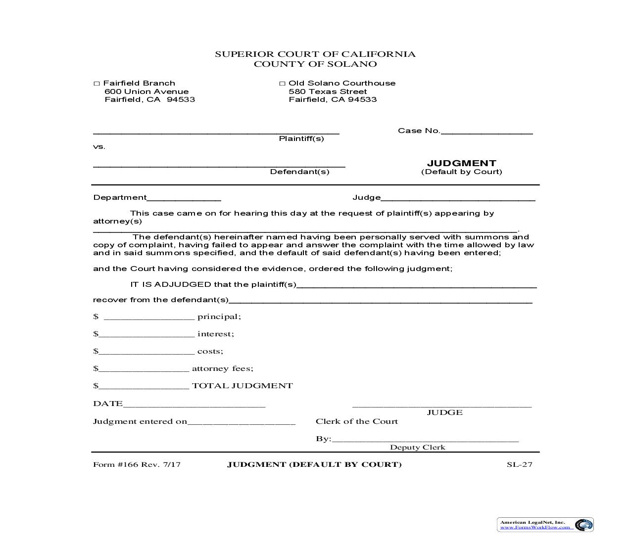 Judgment Default By Court {166} | Pdf Fpdf Doc Docx | California