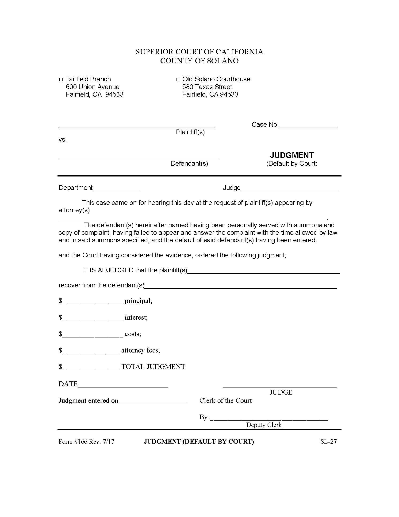 Judgment Default By Court {166} | Pdf Fpdf Doc Docx | California