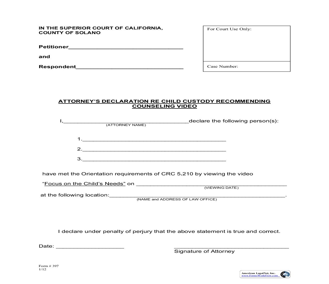 Attorneys Declaration Re Mediation Video {397} | Pdf Fpdf Doc Docx | California