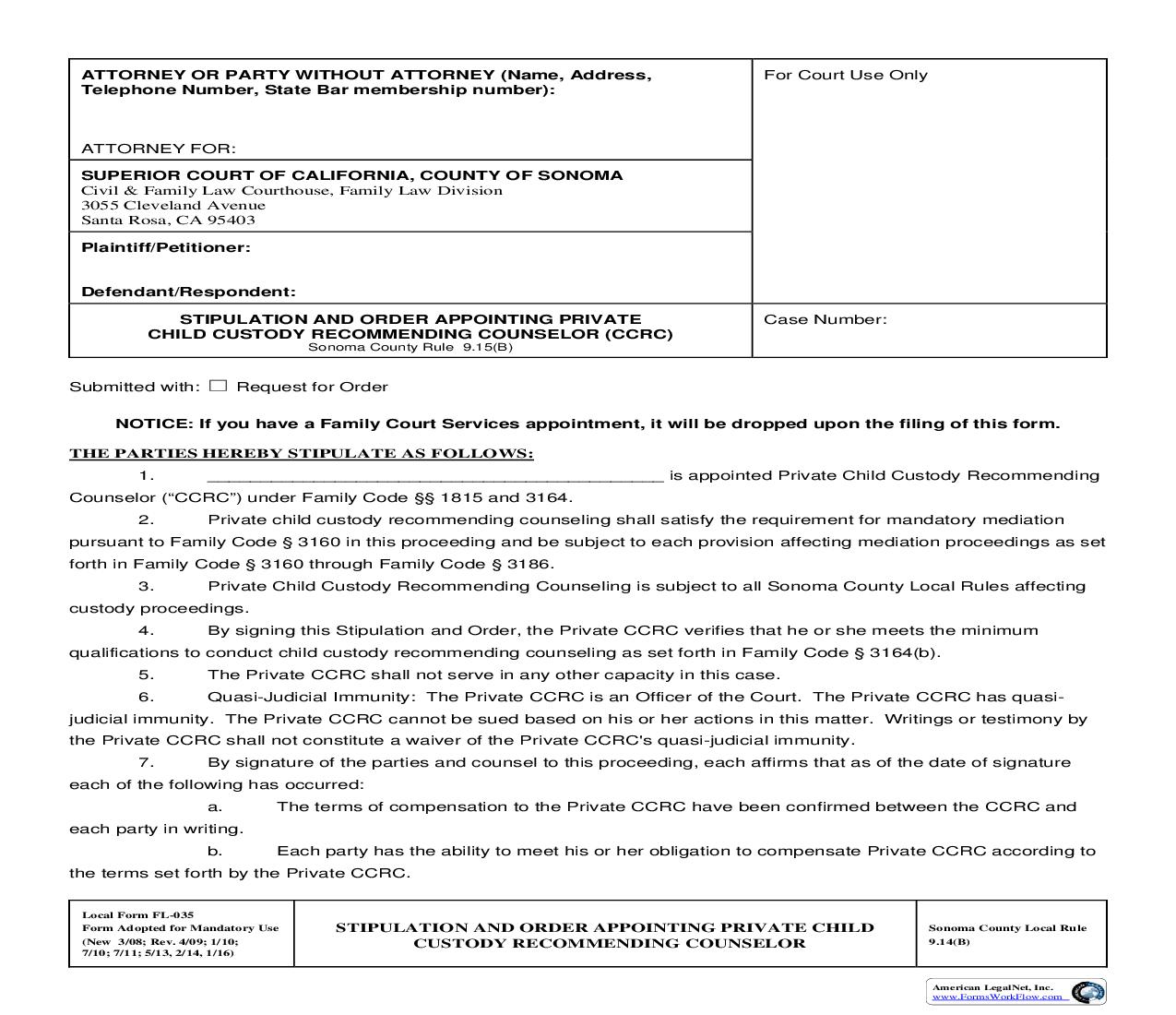 Stipulation And Order Appointing Private Mediator {FL035} | Pdf Fpdf Doc Docx | California
