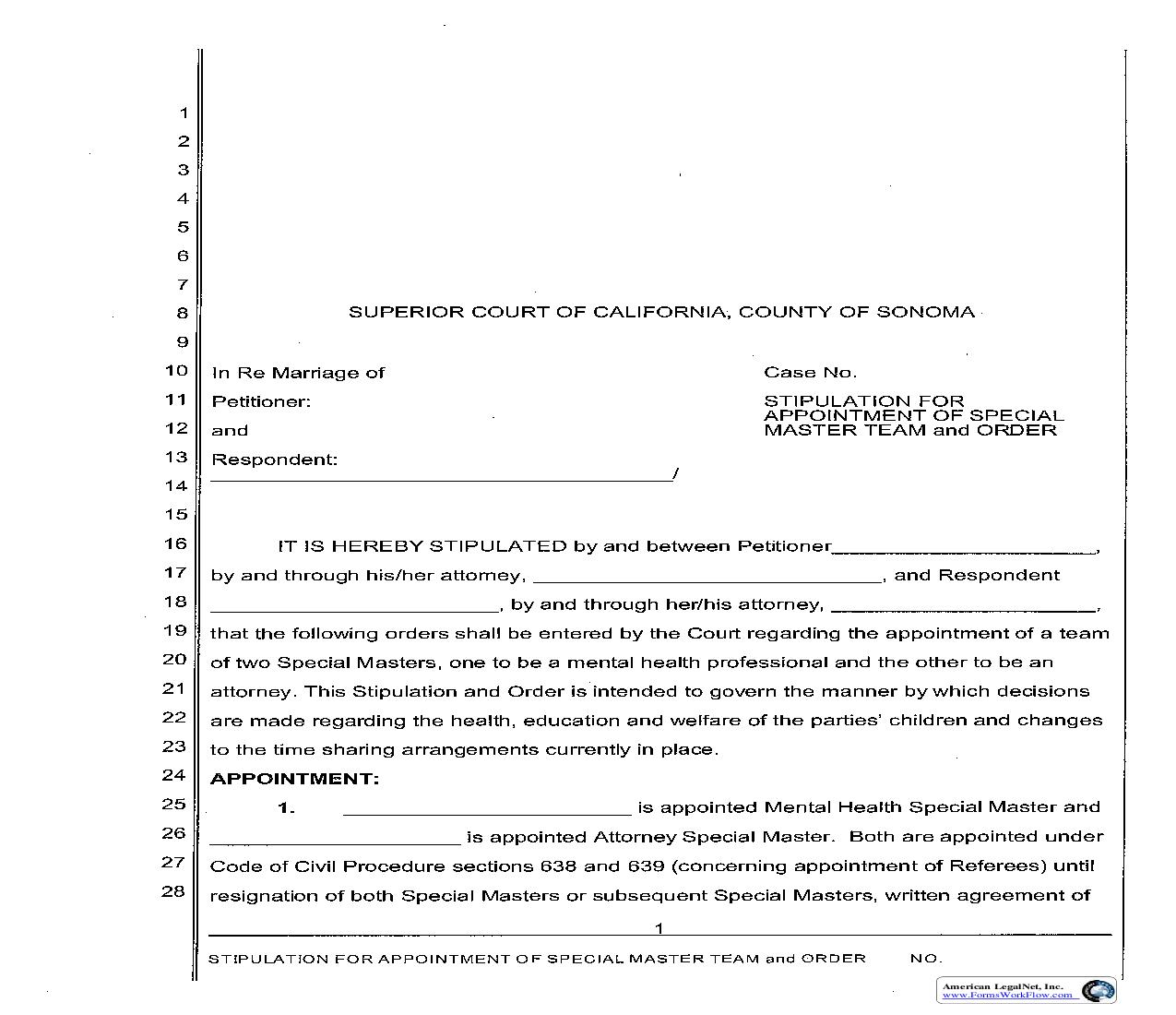 Stipulation And Order Re Appointment Of Parenting Coordinator {FL030} | Pdf Fpdf Doc Docx | California