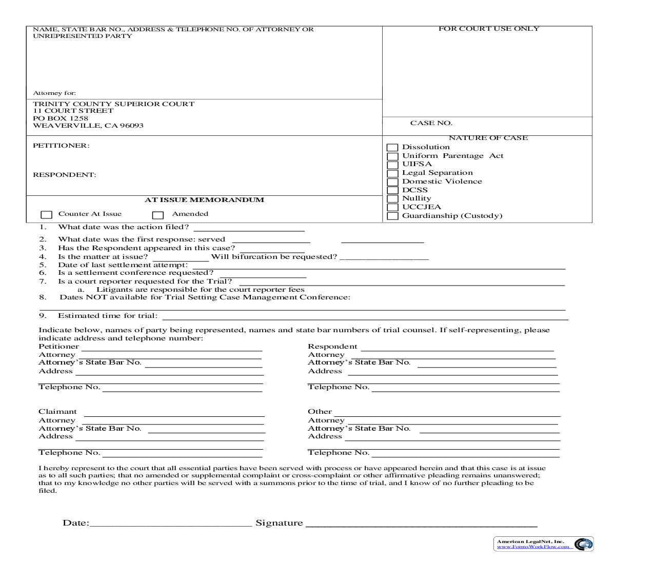 At Issue Memorandum | Pdf Fpdf Doc Docx | California