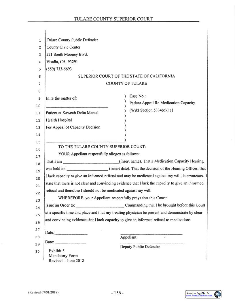 Patient Appeal Re Medication Capacity | Pdf Fpdf Docx | California