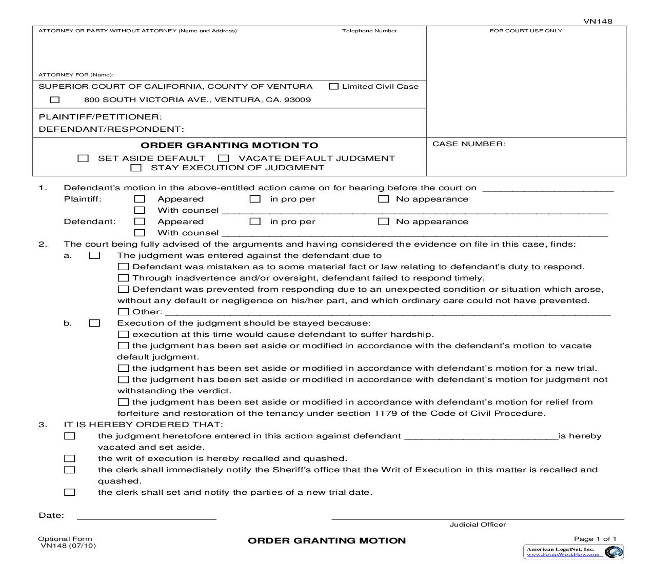Order Granting Motion {VN148} | Pdf Fpdf Doc Docx | California