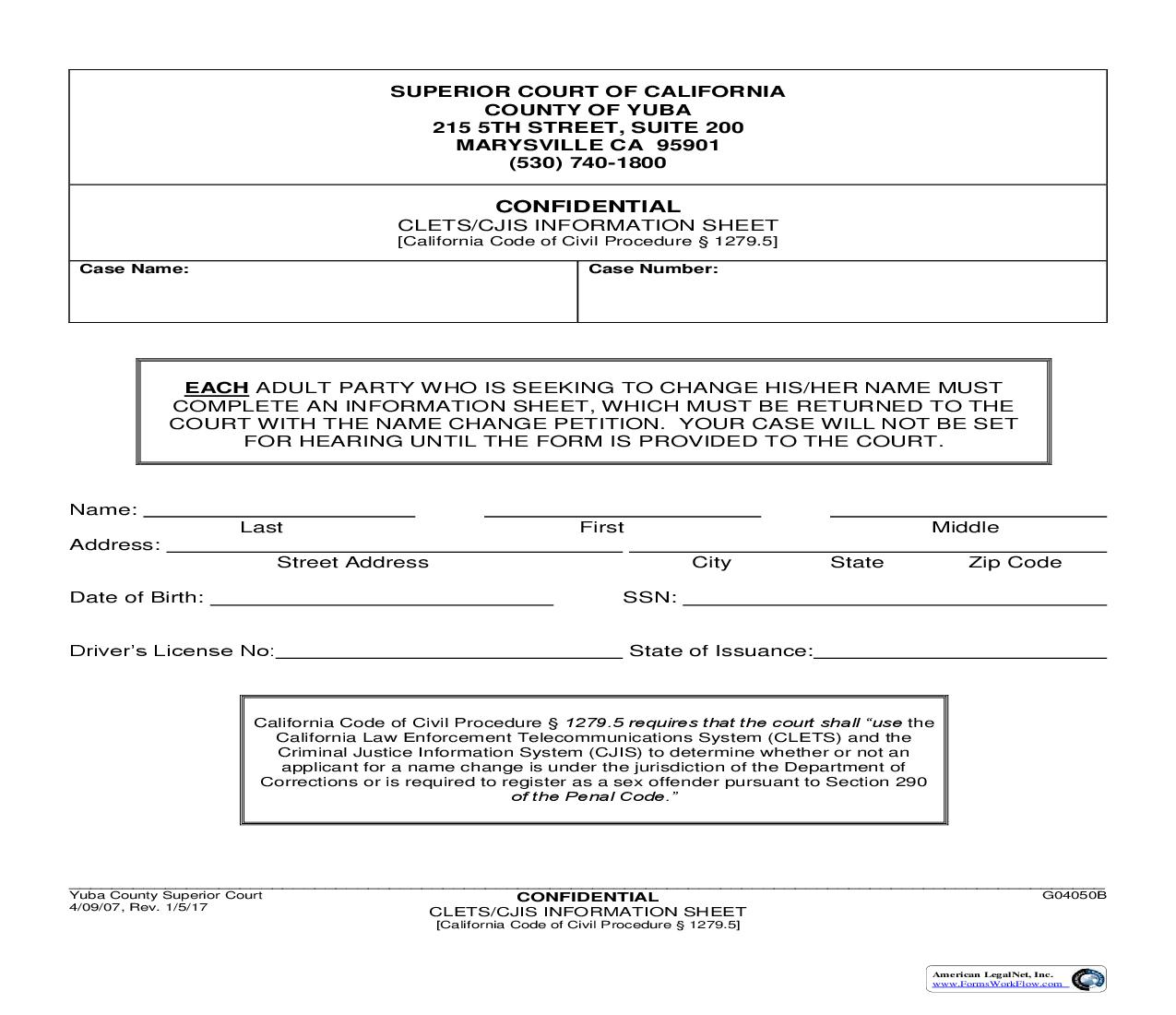 CLETS-CJIS Information Sheet {G04050B} | Pdf Fpdf Doc Docx | California