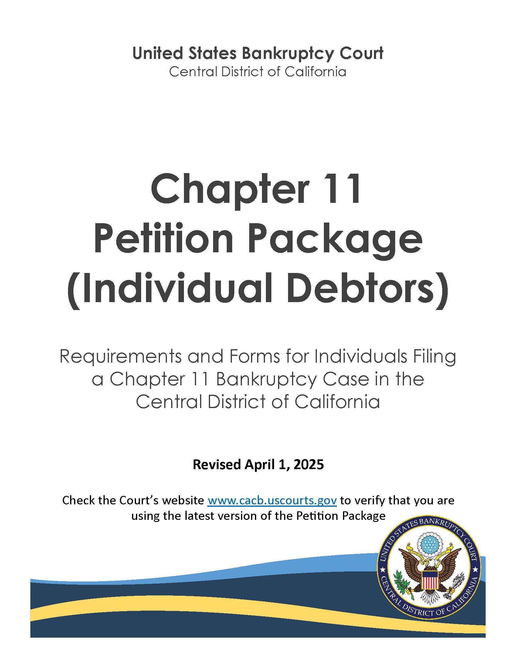 Chapter 11 Petition Filing Instructions (Individual Debtors) | Pdf Fpdf Docx | California