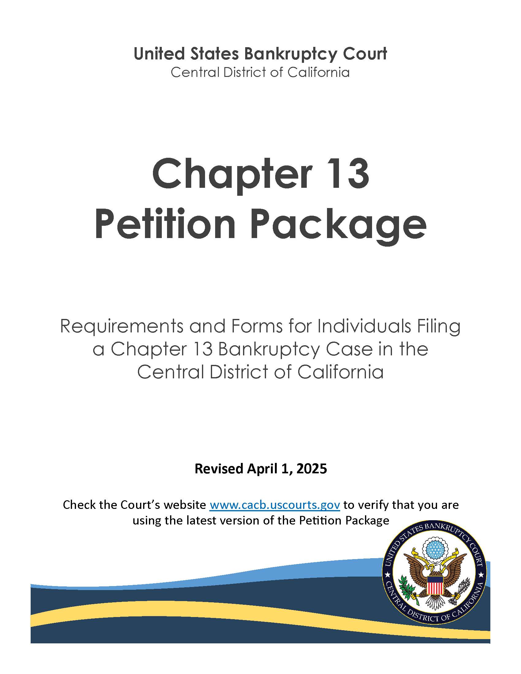 Chapter 13 Petition Filing Instructions | Pdf Fpdf Docx | California