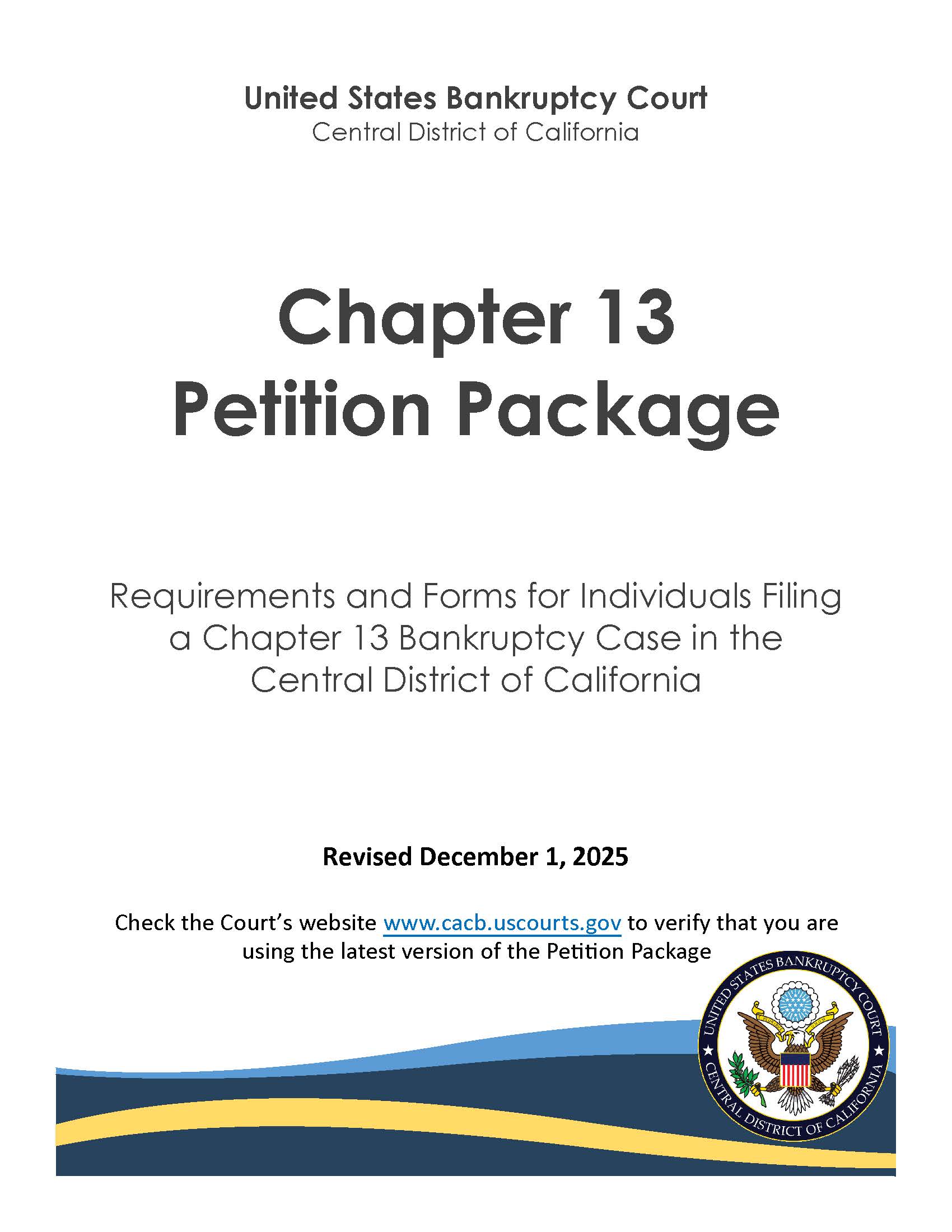 Chapter 13 Petition Filing Instructions | Pdf Fpdf Docx | California