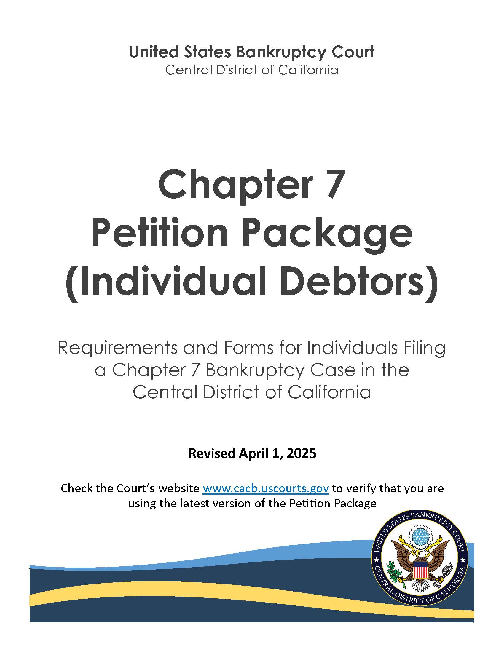 Chapter 7 Petition Filing Instructions (Individual Debtors) | Pdf Fpdf Doc Docx | California