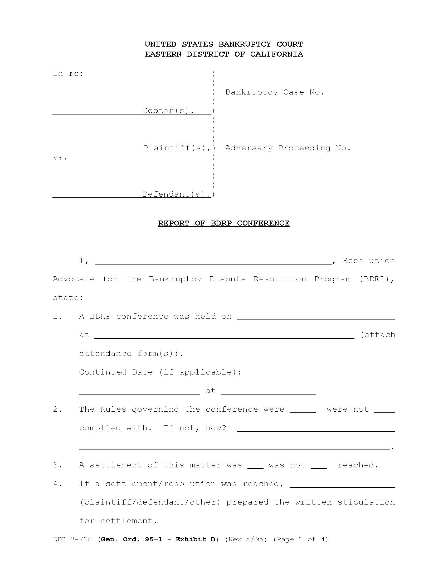 Report Of BDRP Conference {EDC 3-718} | Pdf Fpdf Doc Docx | California