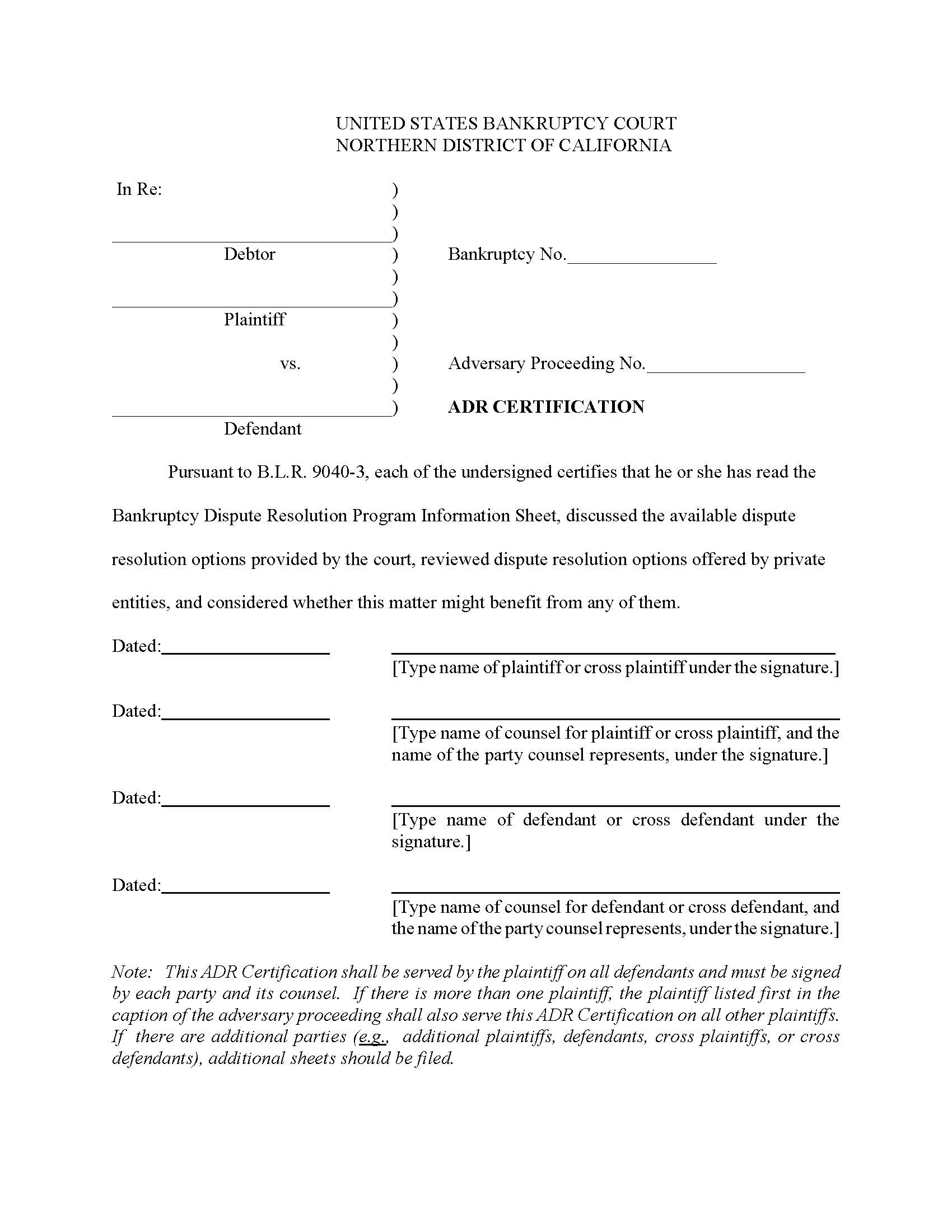 BDRP-ADR Certification | Pdf Fpdf Docx | California