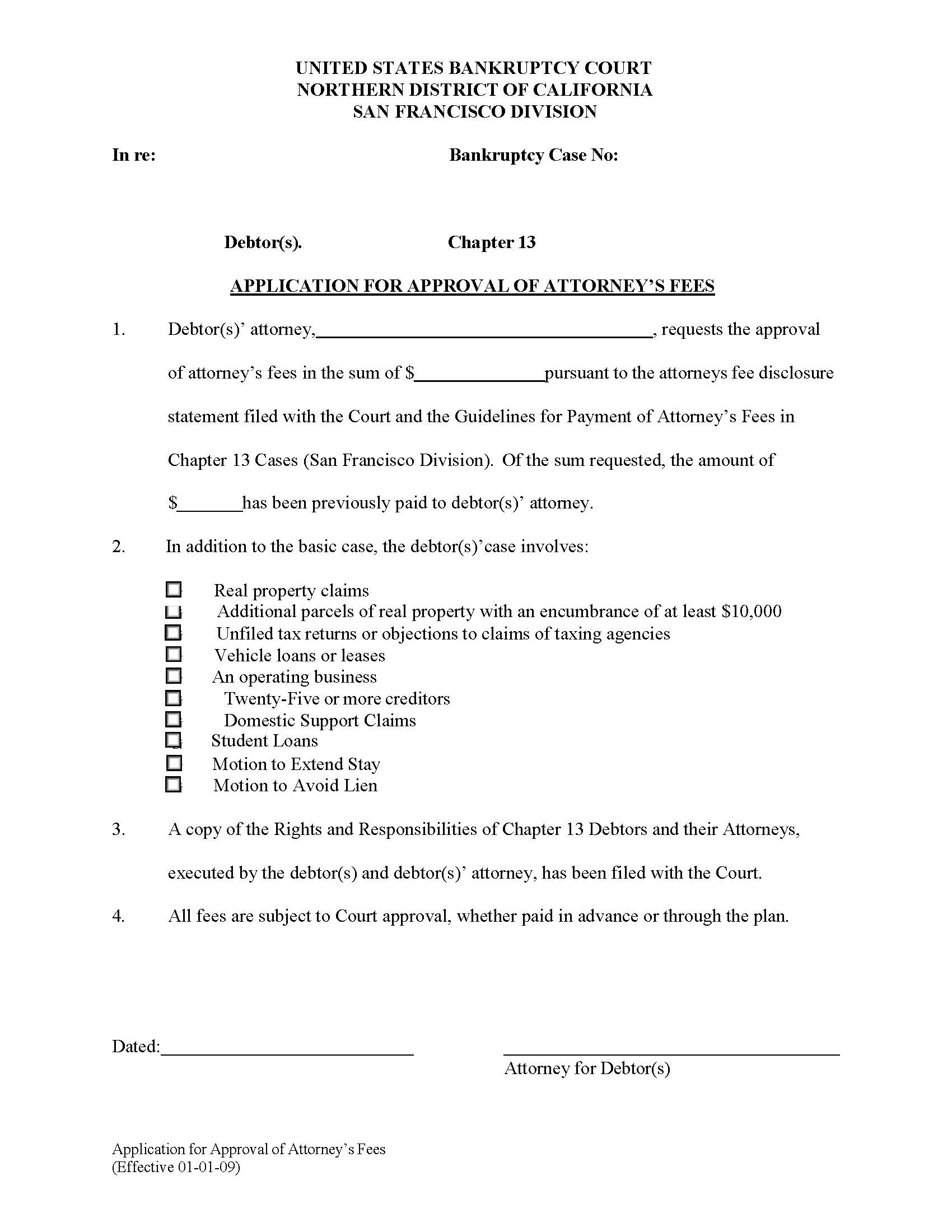 Application For Approval Of Attorney Fees (San Francisco) | Pdf Fpdf Docx | California