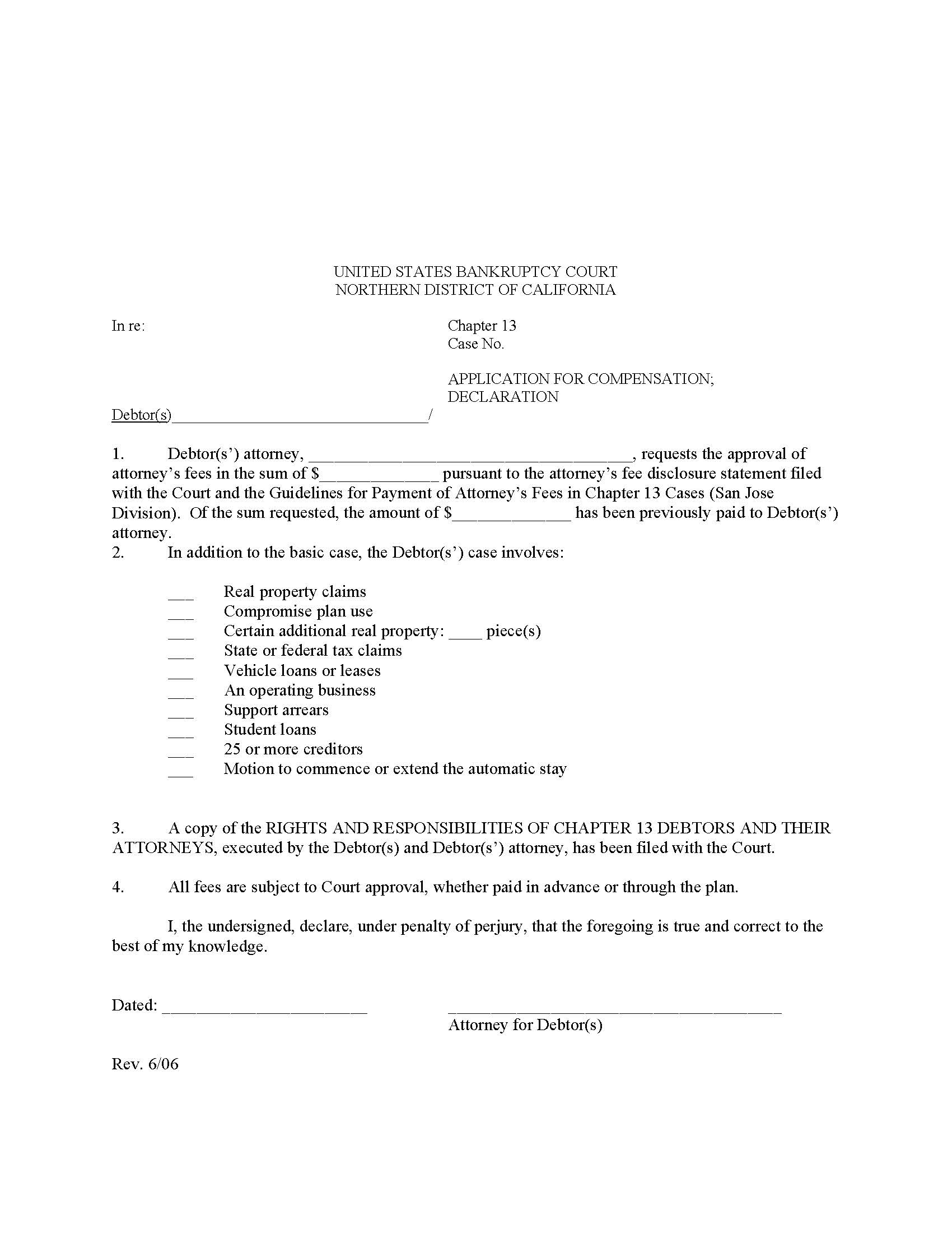 Application For Compensation-Declaration | Pdf Fpdf Docx | California