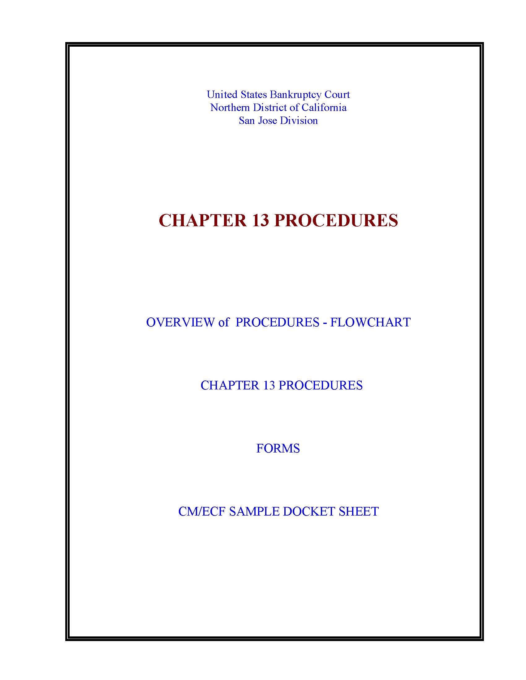 San Jose Chapter 13 Procedures And Forms Packet | Pdf Fpdf Docx | California