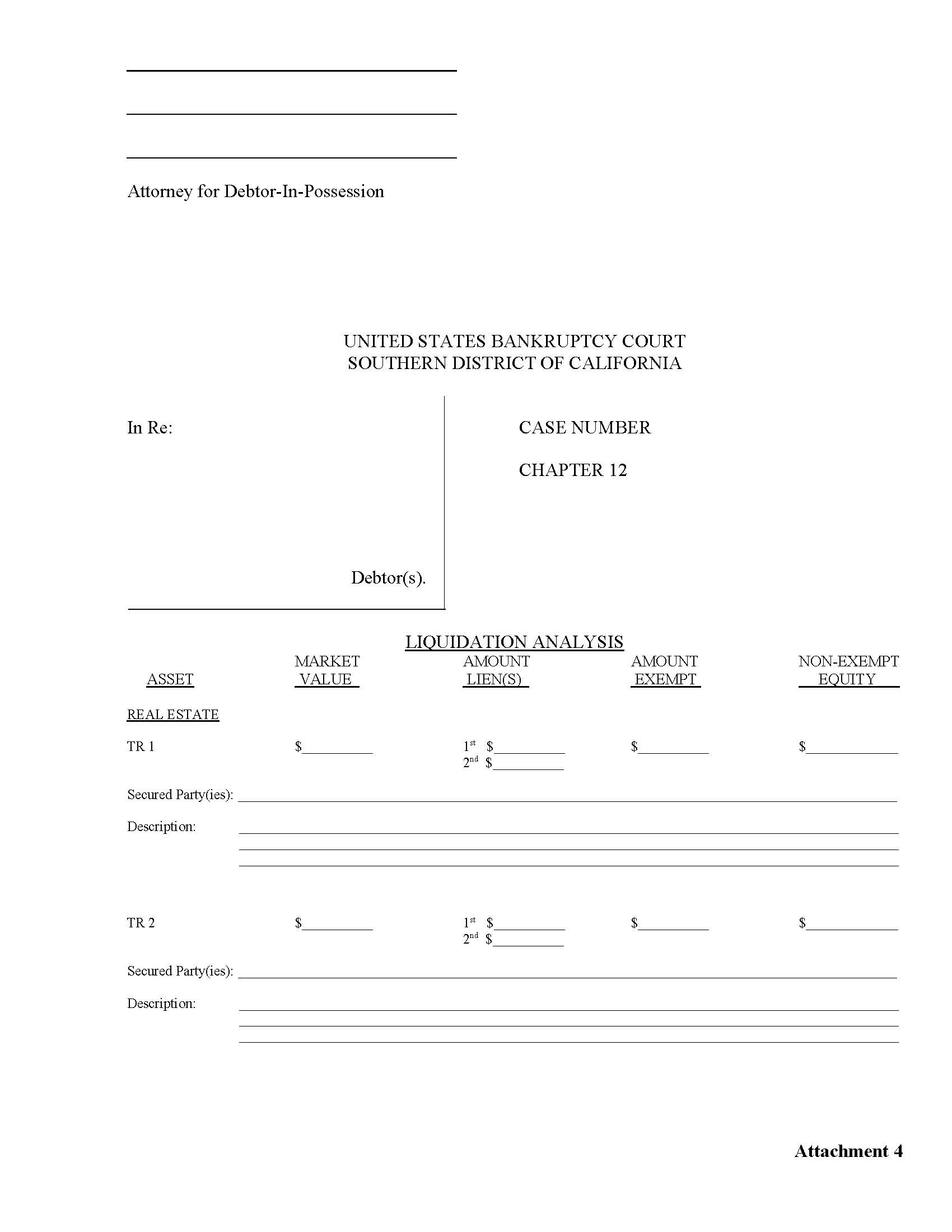 Liquidation Analysis (Attachment 4) | Pdf Fpdf Doc Docx | California
