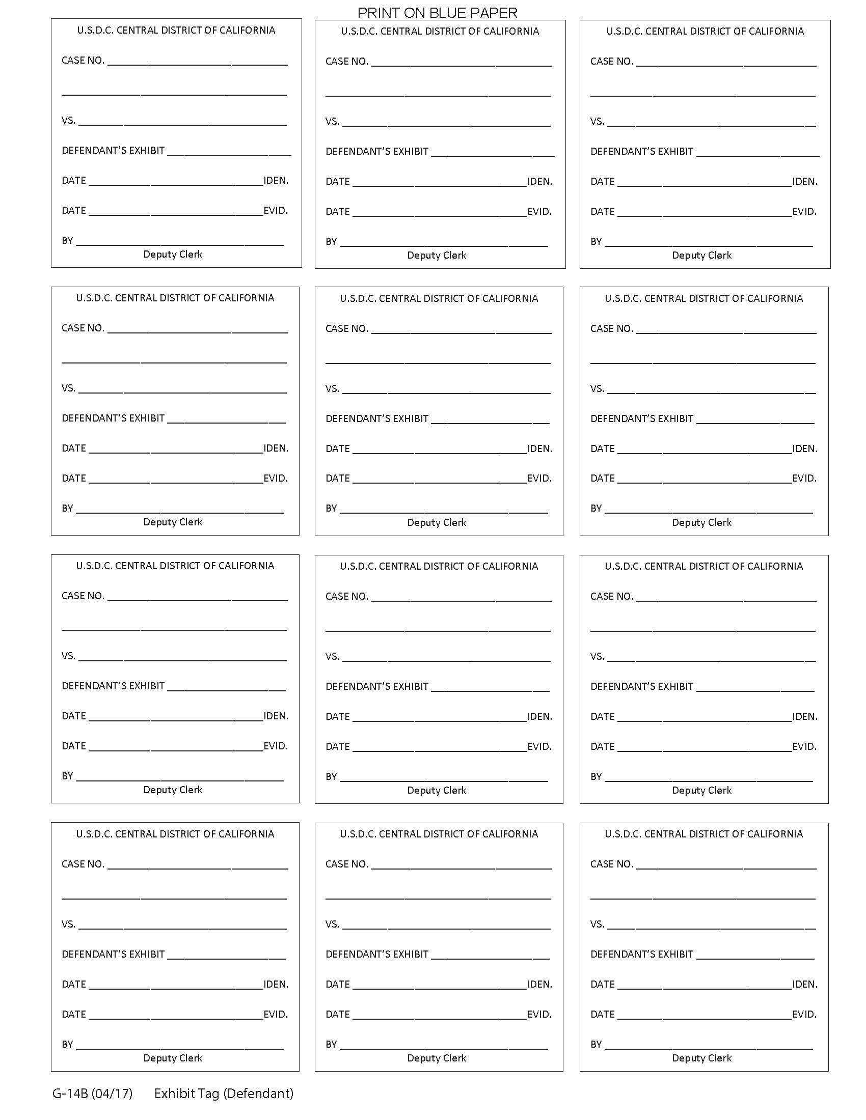 Exhibit Tag (Defendant) {G-14B} | Pdf Fpdf Doc Docx | California