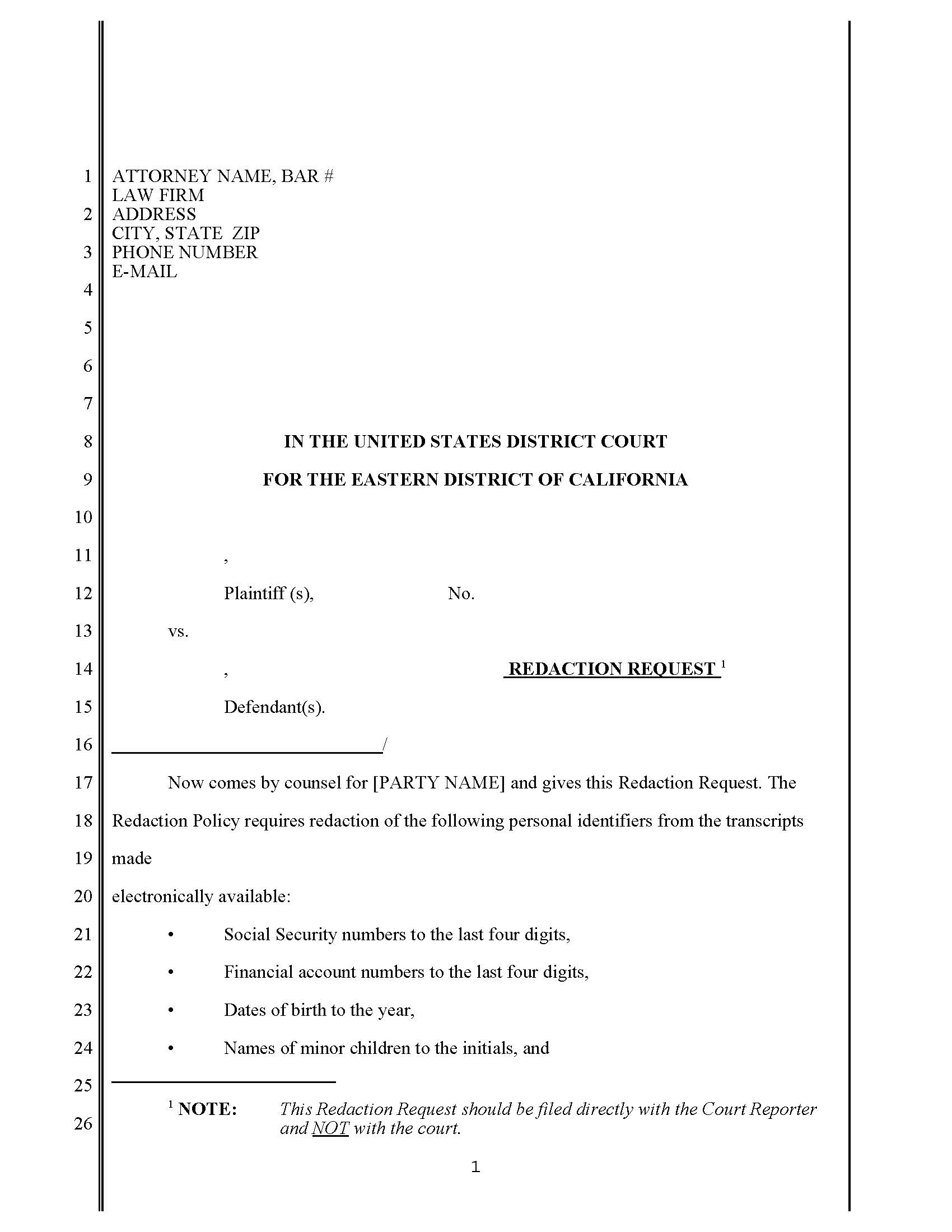 Redaction Request | Pdf Fpdf Doc Docx | California