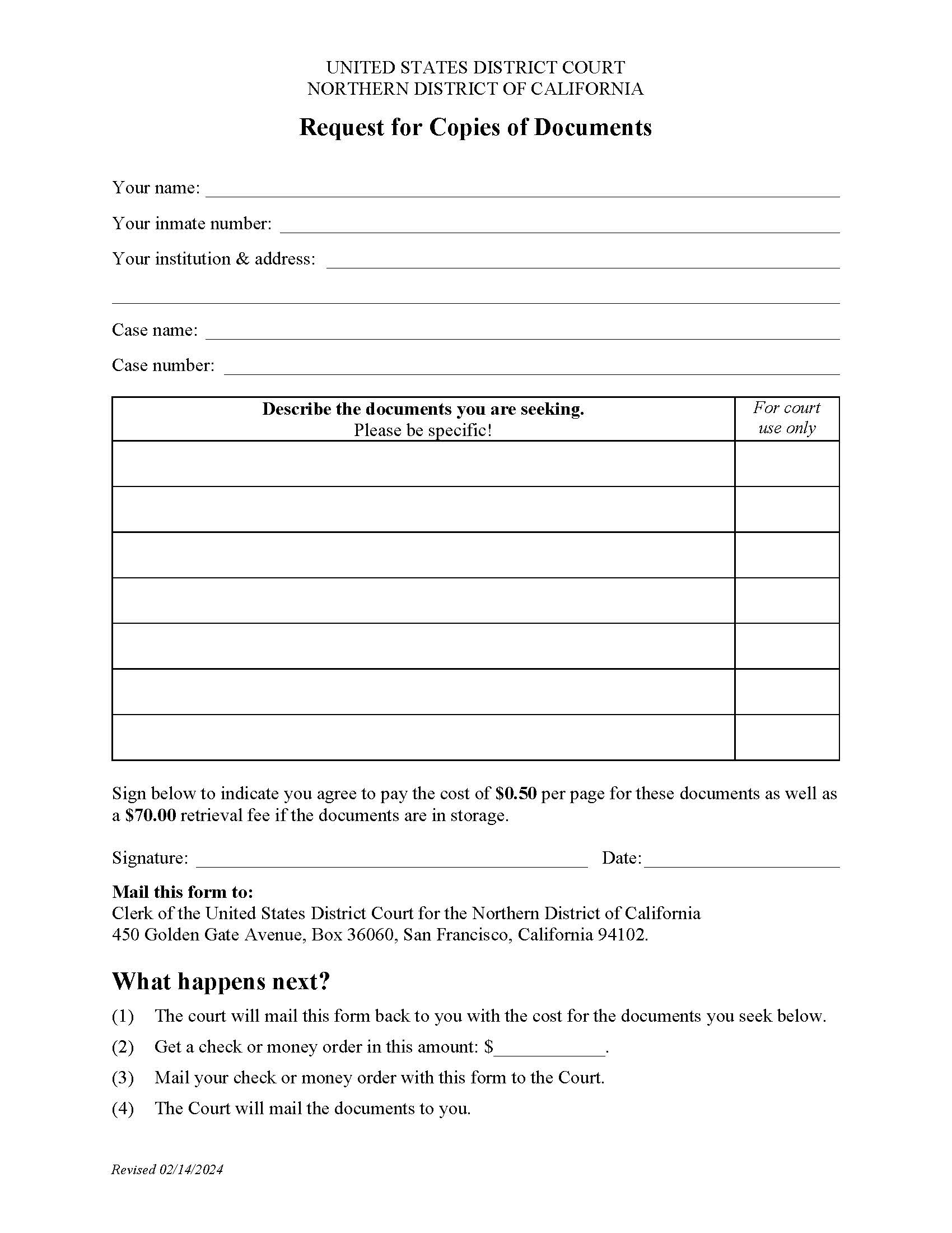 Request For Copies Of Documents | Pdf Fpdf Docx | California