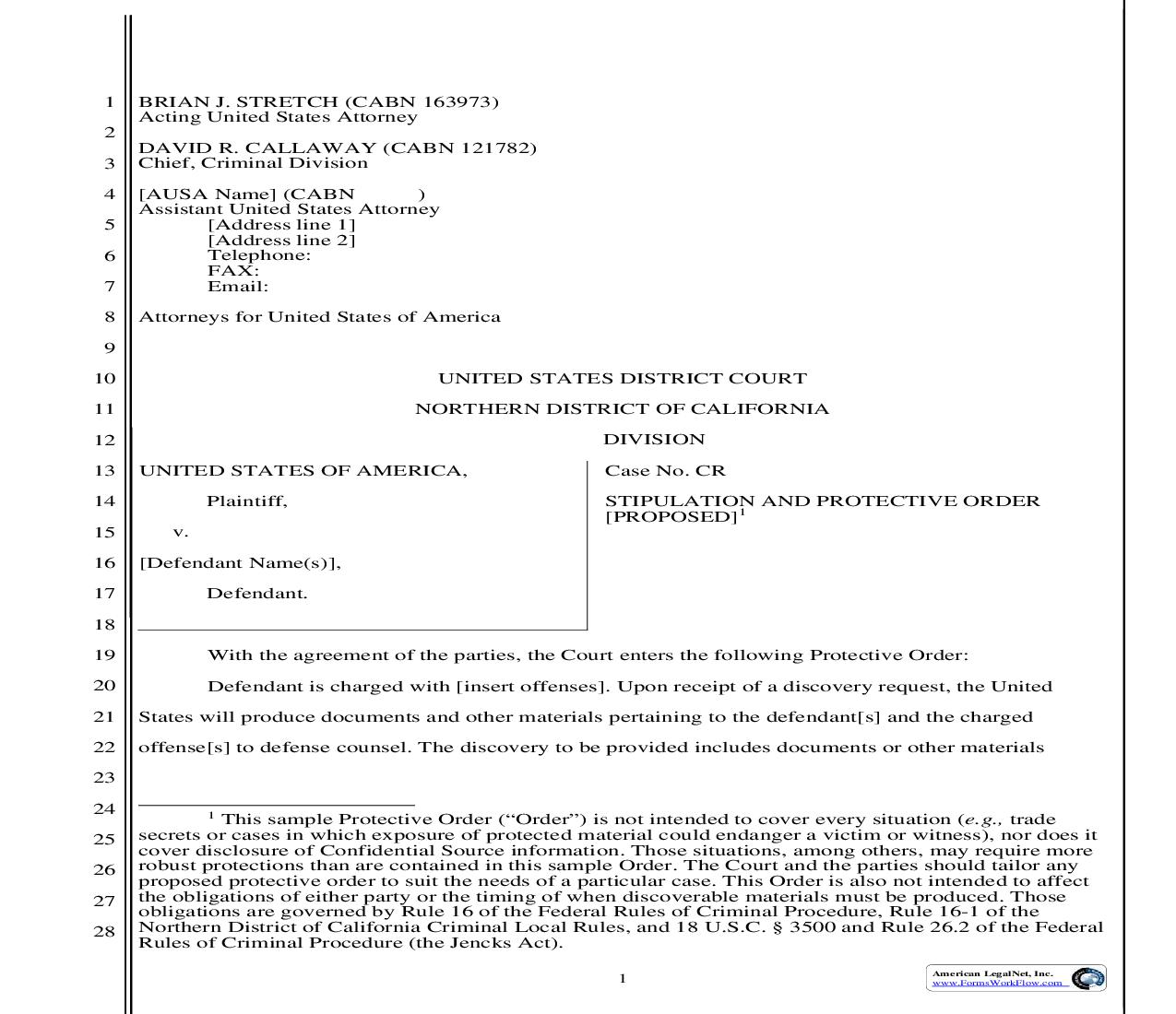 Model Protective Order For Non-Complex Criminal Cases | Pdf Fpdf Doc Docx | California