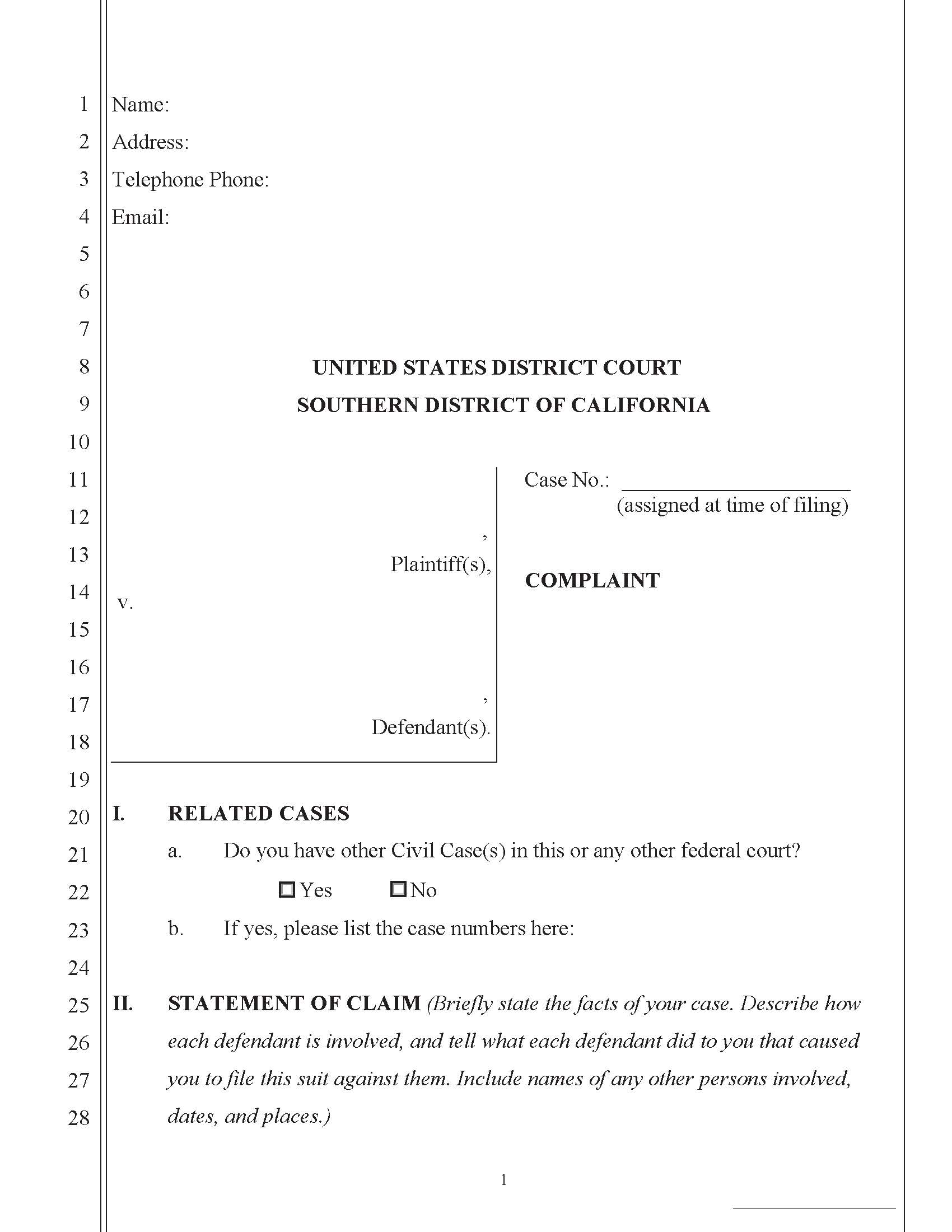 Complaint Form | Pdf Fpdf Doc Docx | California