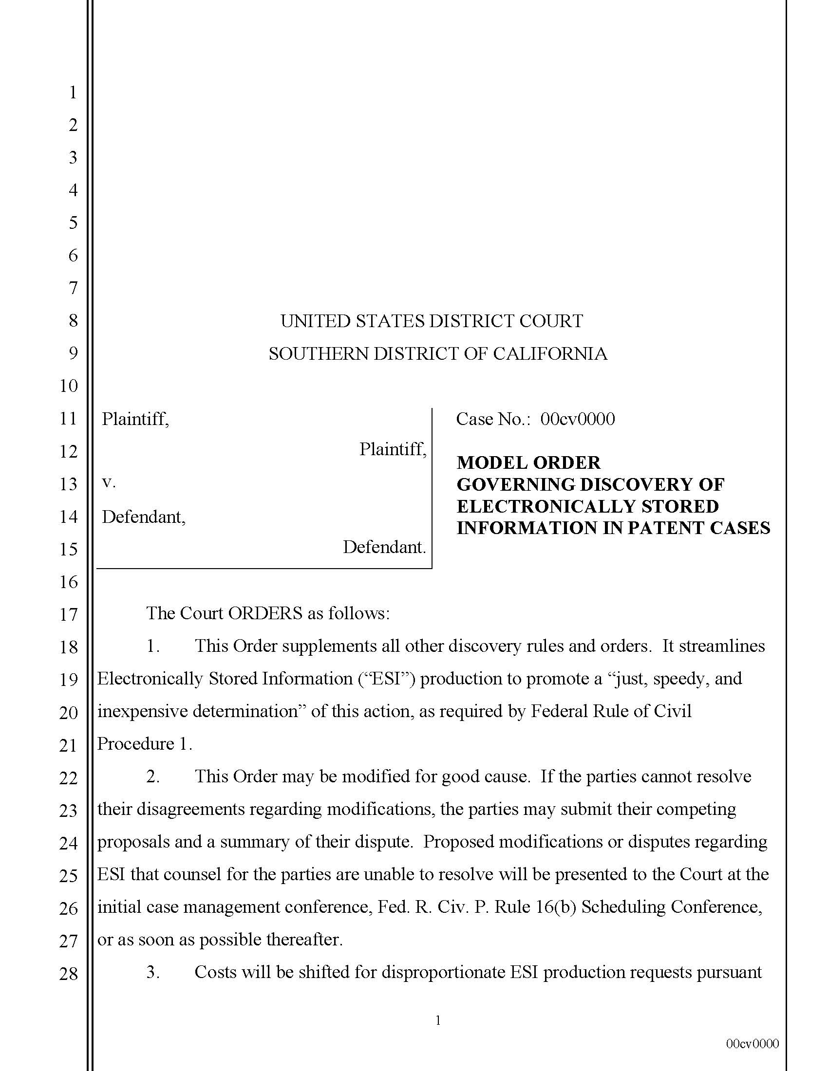 Model Order Governing ESI | Pdf Fpdf Docx | California